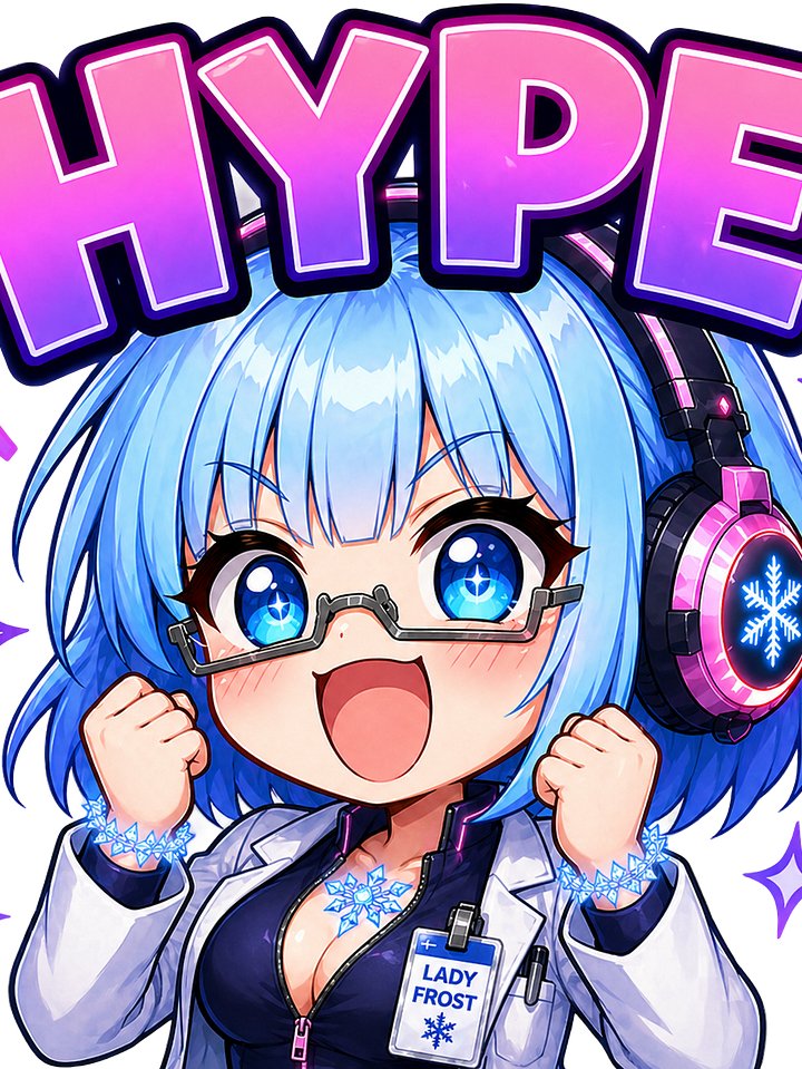 Lady Frost Hype Emote - Die Cut Sticker product image (1)