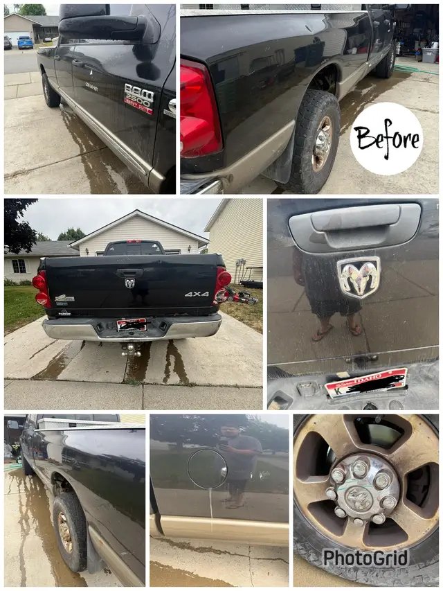 Finally got to detail my buddy’s truck, it’s been used for work since he pretty much bought it and never saw a detail until I got my hands on it. How’d I do?👀 #trucktok #truck #detailer #detailing 