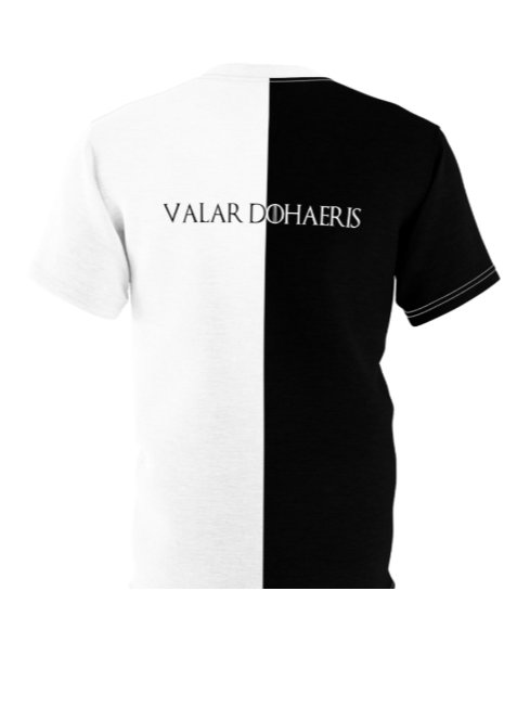Valar Morghulis Valar Dohaeris Split Black & White Tee product image (2)