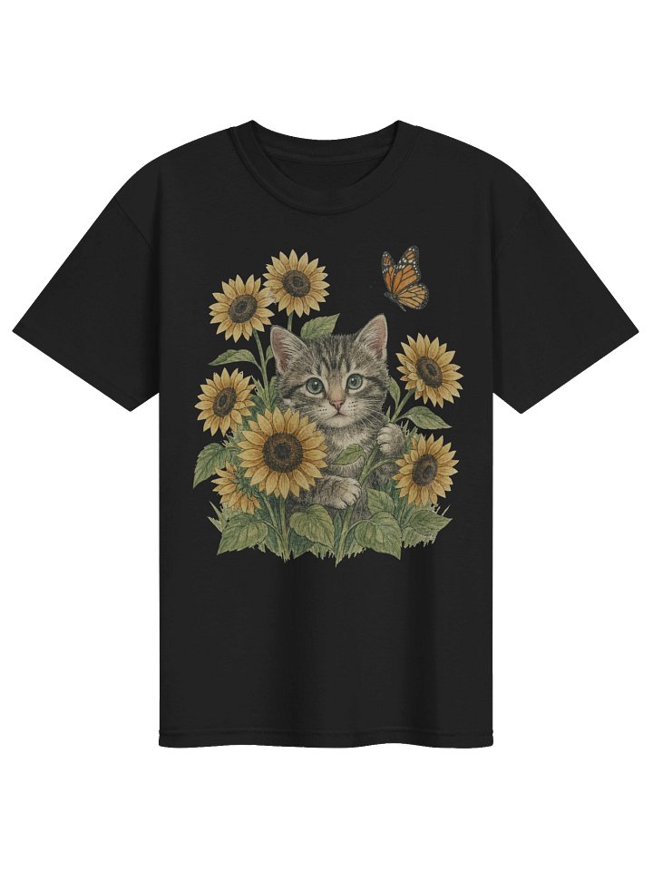 Kitten Sunflower Vintage Graphic Tee, Comfort Colors Cat T-Shirt, Cat Lover Gift, Unisex product image (11)