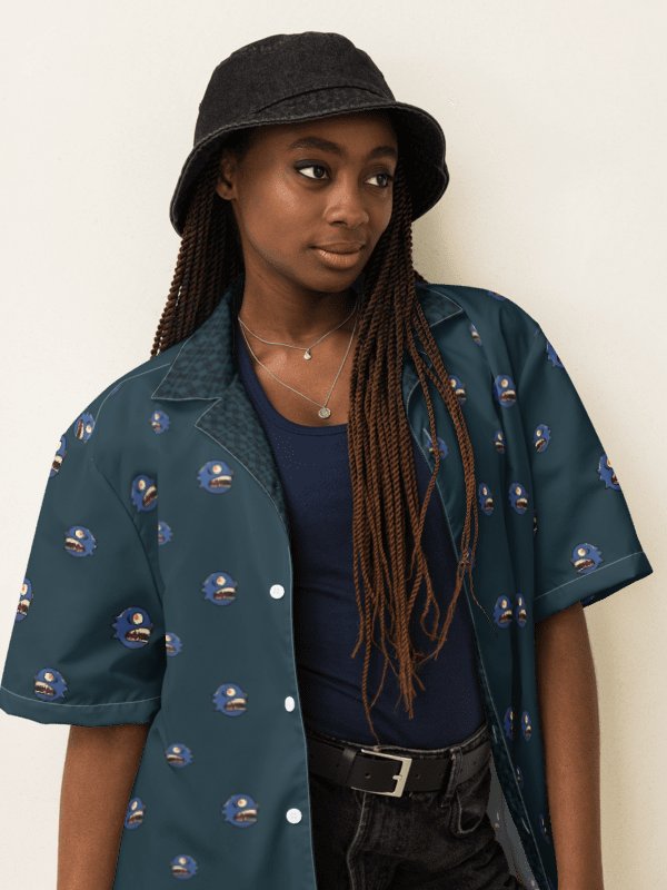 "Curse of the Chomp" – Hawaiian Shirt – Deep Slate product image (2)