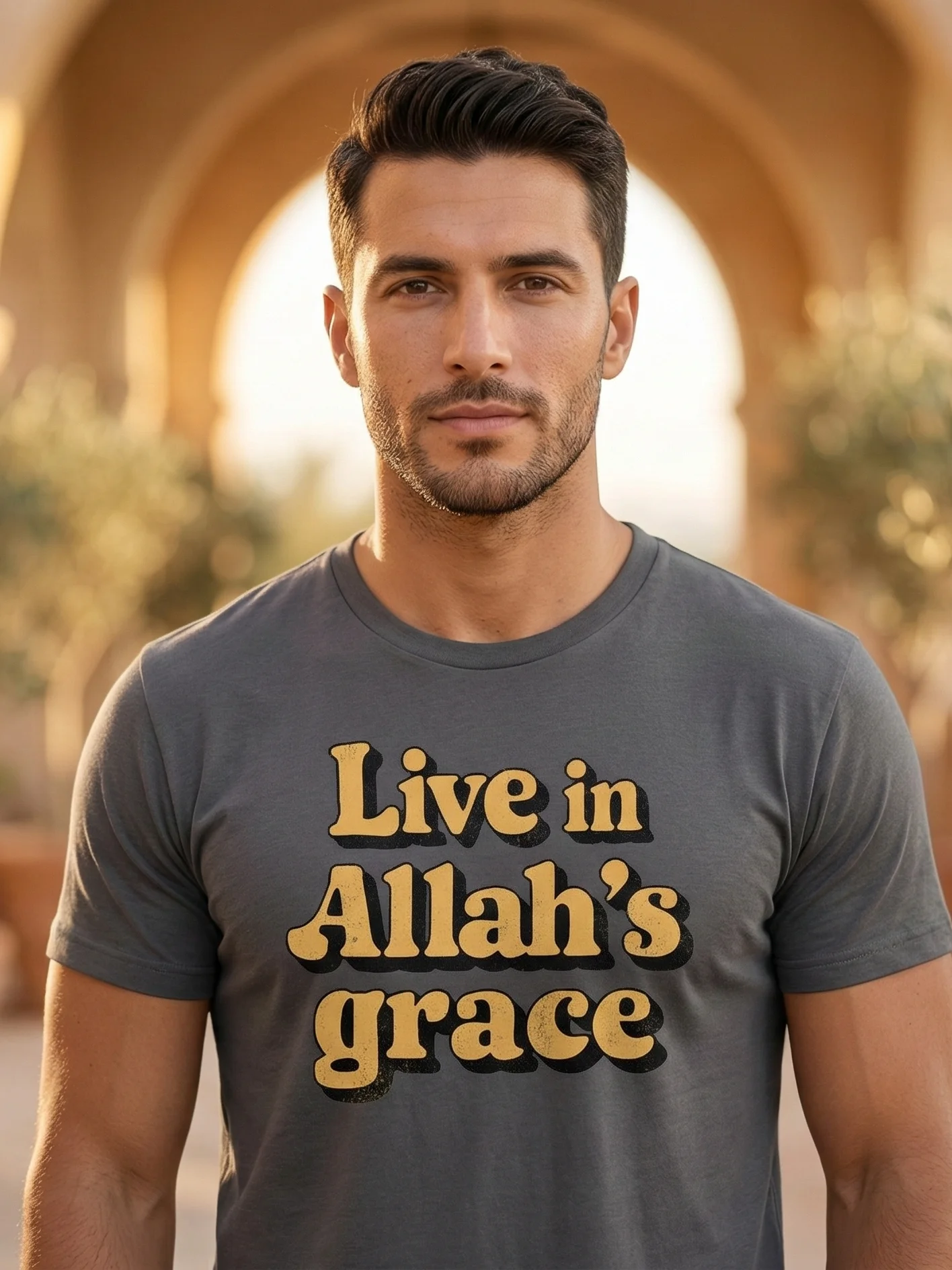 Live in Allah's Grace T-Shirt | Islamic Rahmat Reminder Tee | Minimalist Muslim Faith Apparel product image (1)