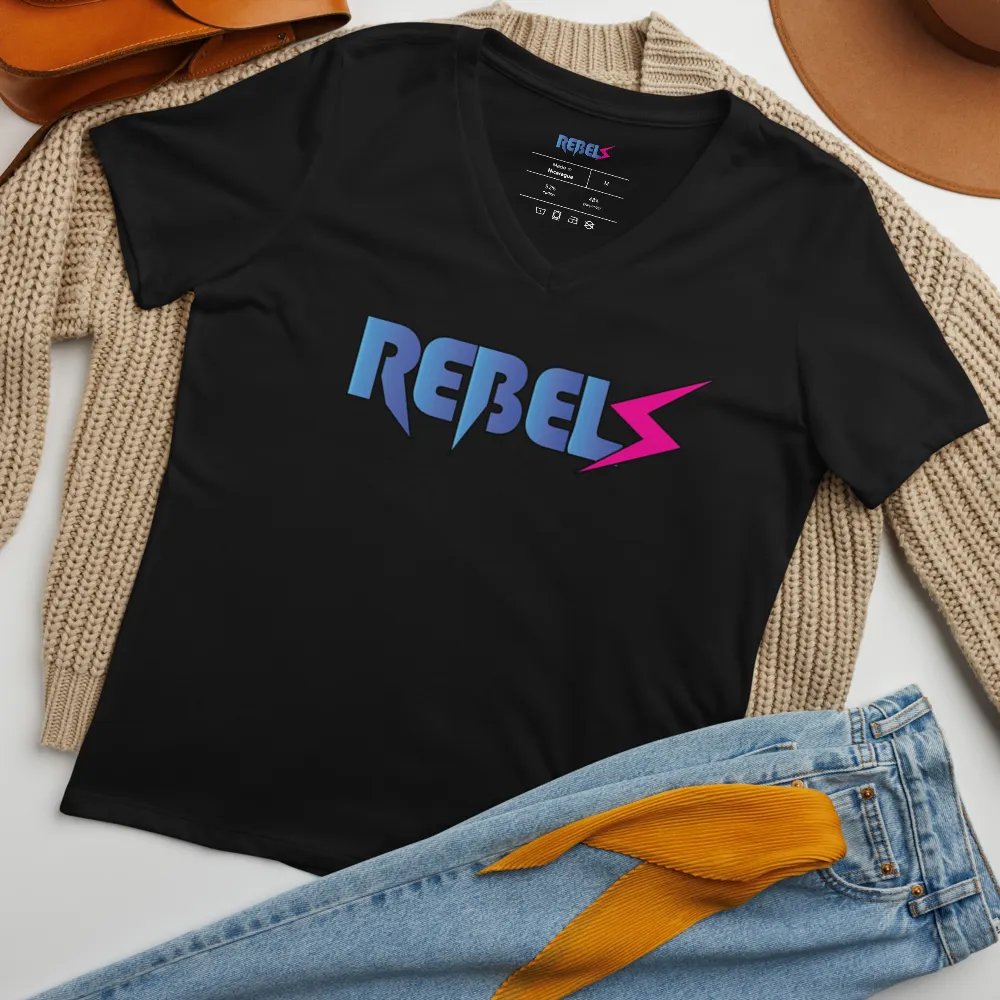 Woman's V Neck | Black | Blue/Pink product image (9)