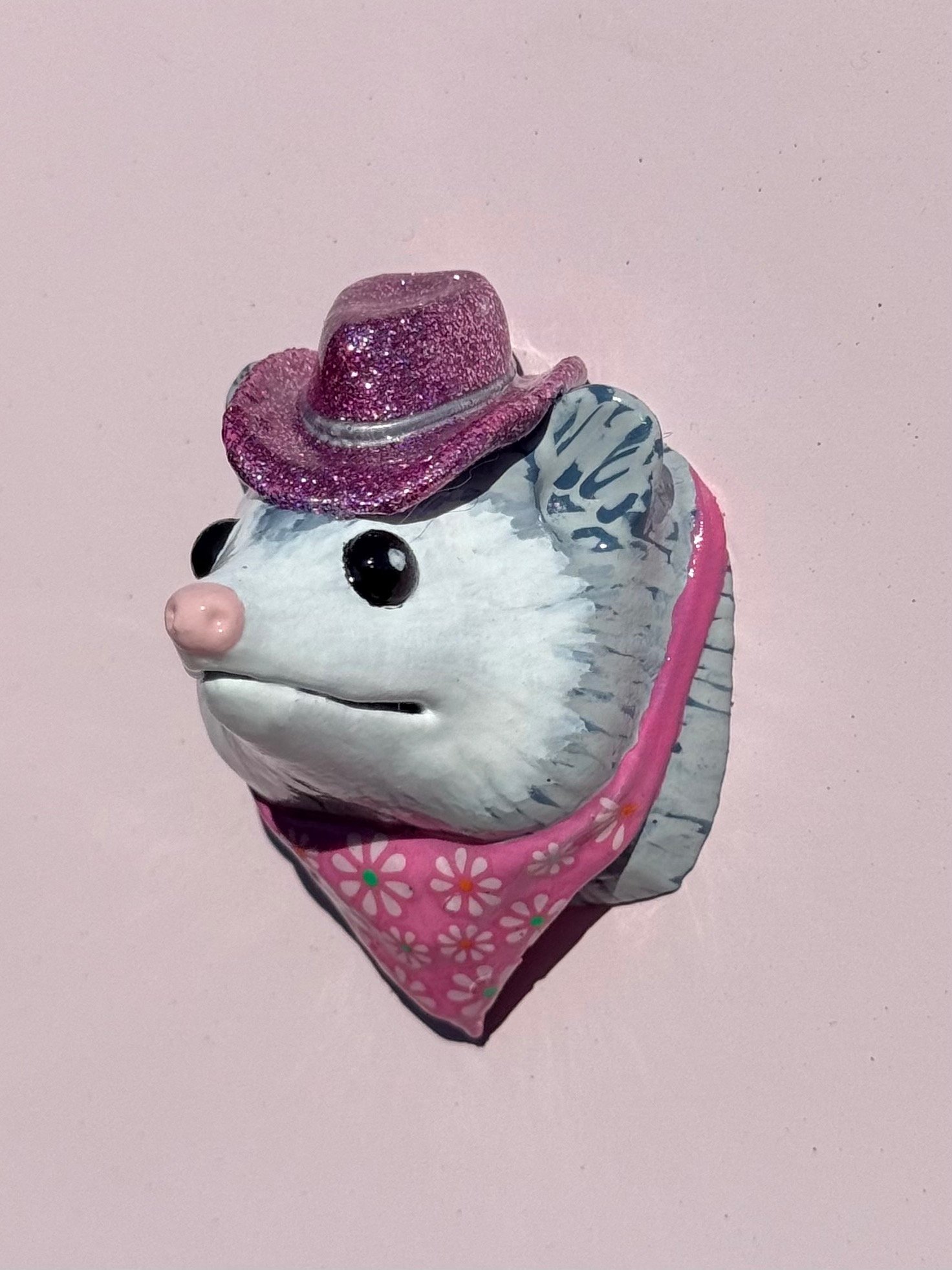 Hand-Painted Possum Magnet (Pink) product image (3)