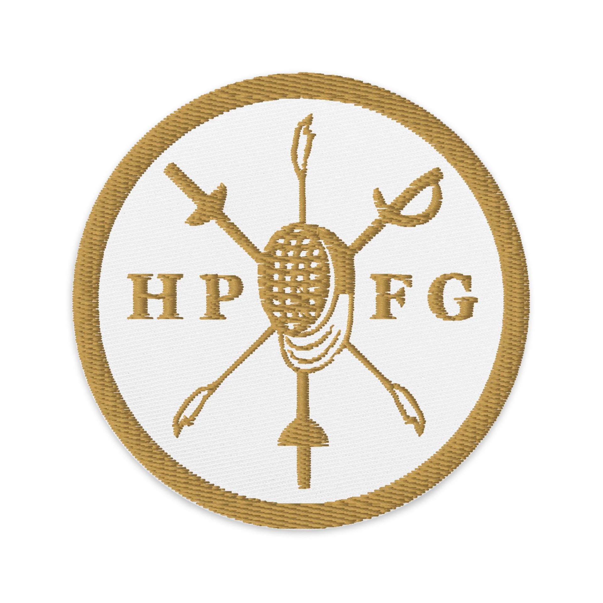 Gold on White HPFG Embroidered Patch product image (1)