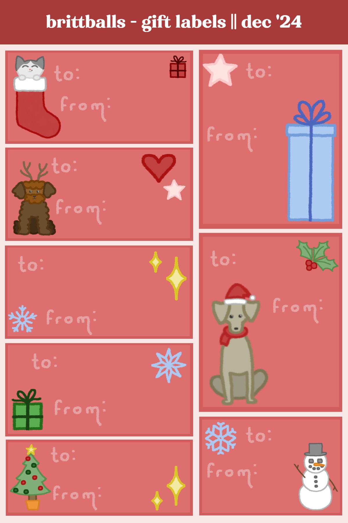 "Gift Labels" Sticker Sheet product image (2)