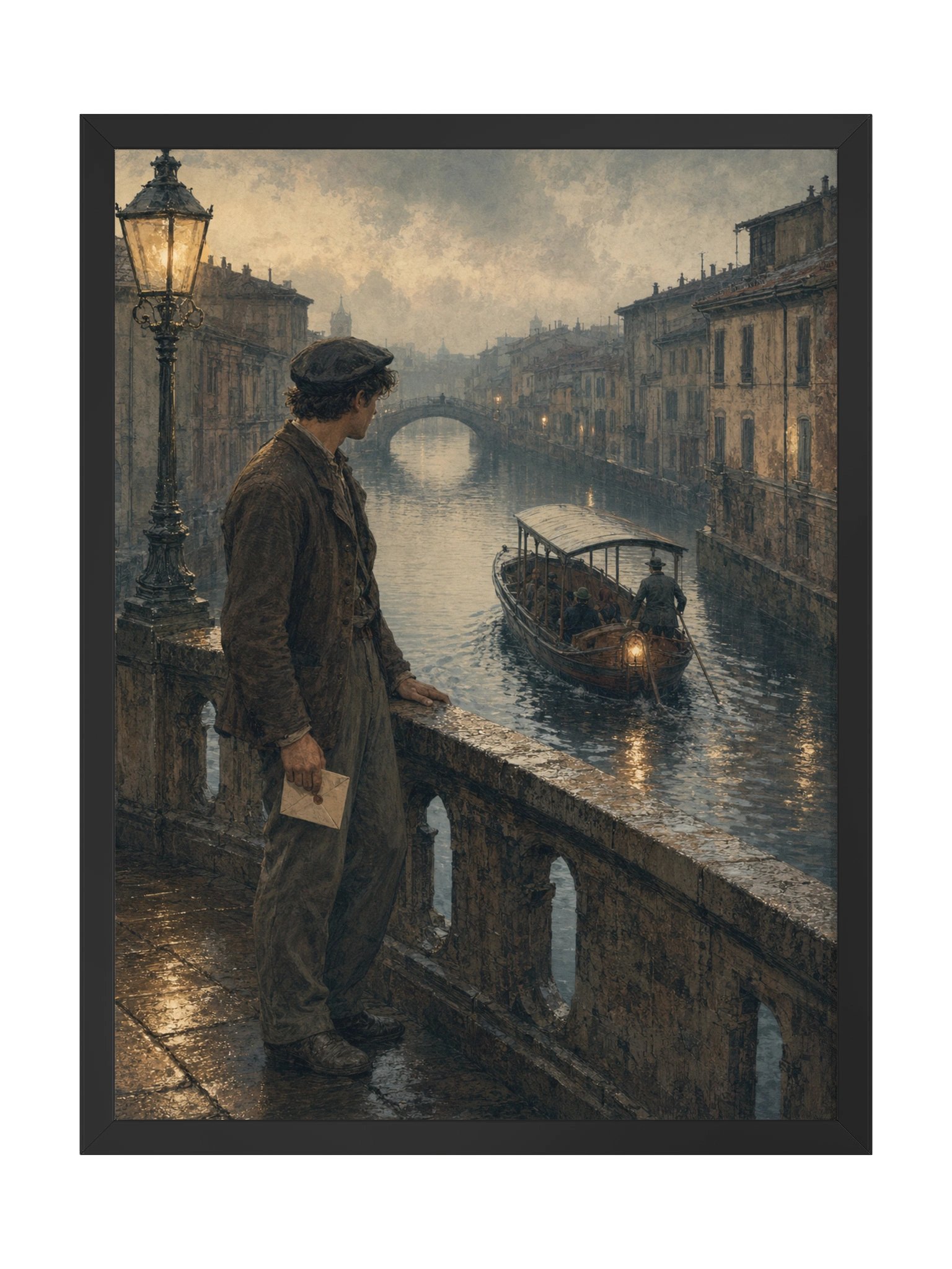 Partenza sui Navigli — Framed Matte Art Print product image (1)