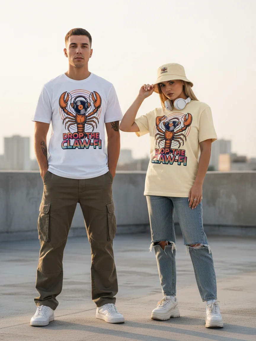 Drop the Claw-Fi T-Shirt – Lobster Vinyl Record Graphic Tee product image (3)
