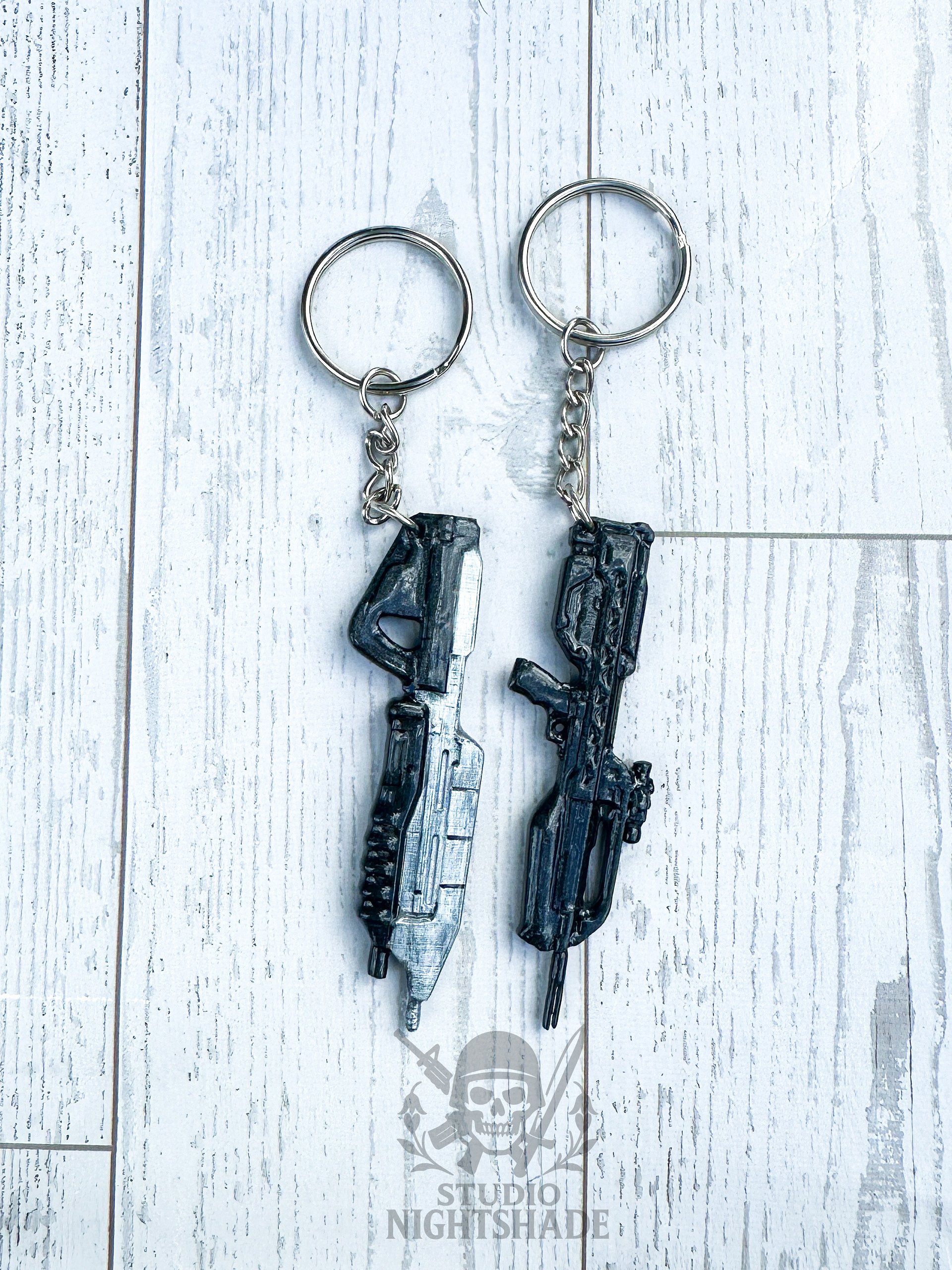 Halo Inspired BR55 Battle Rifle hand painted hand made keychain product image (3)