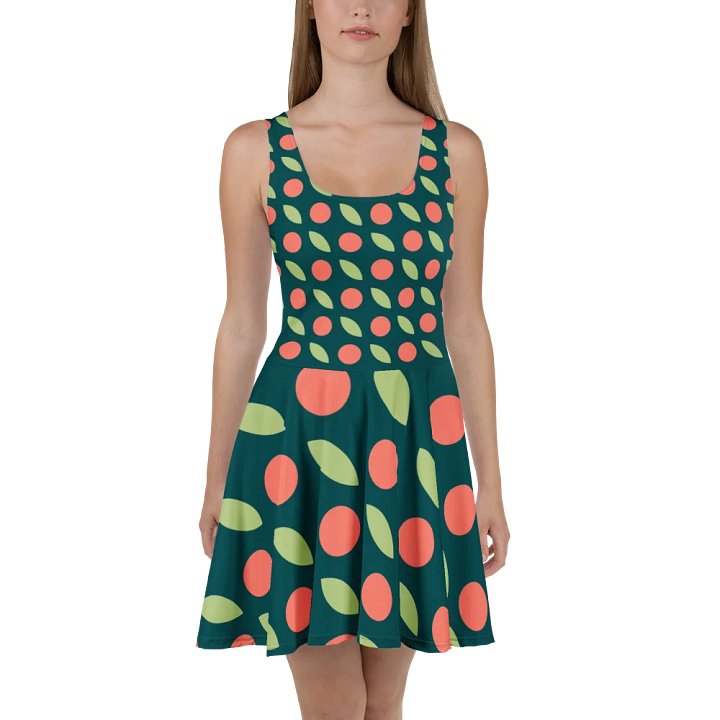 Coral Circles Skater Dress product image (2)