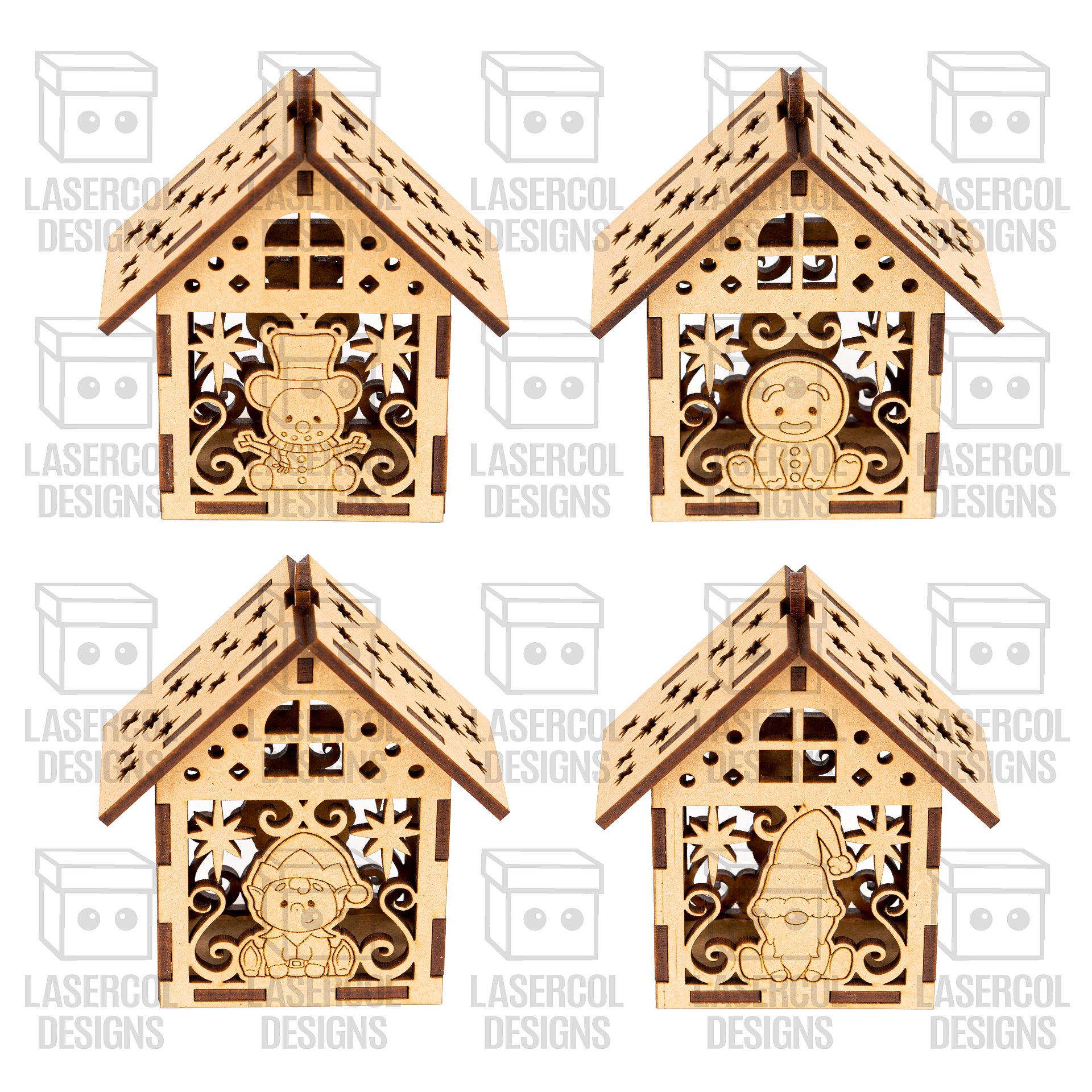 Christmas Characters Houses Ornaments Box Set 1 & Set 2 - Laser Cut Files product image (7)