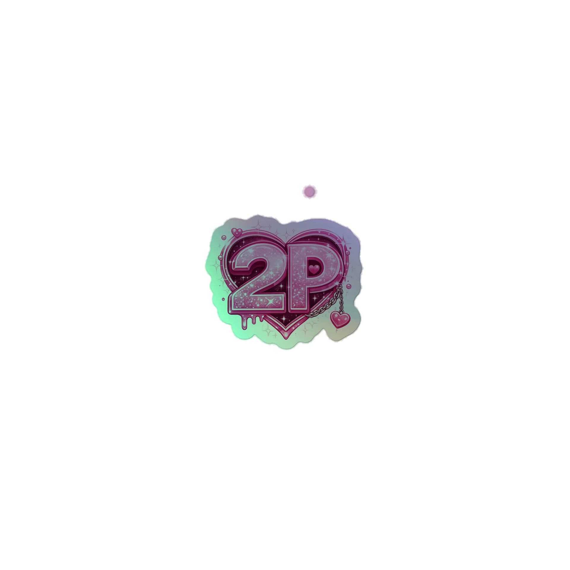 2P Heart Holographic Sticker product image (1)