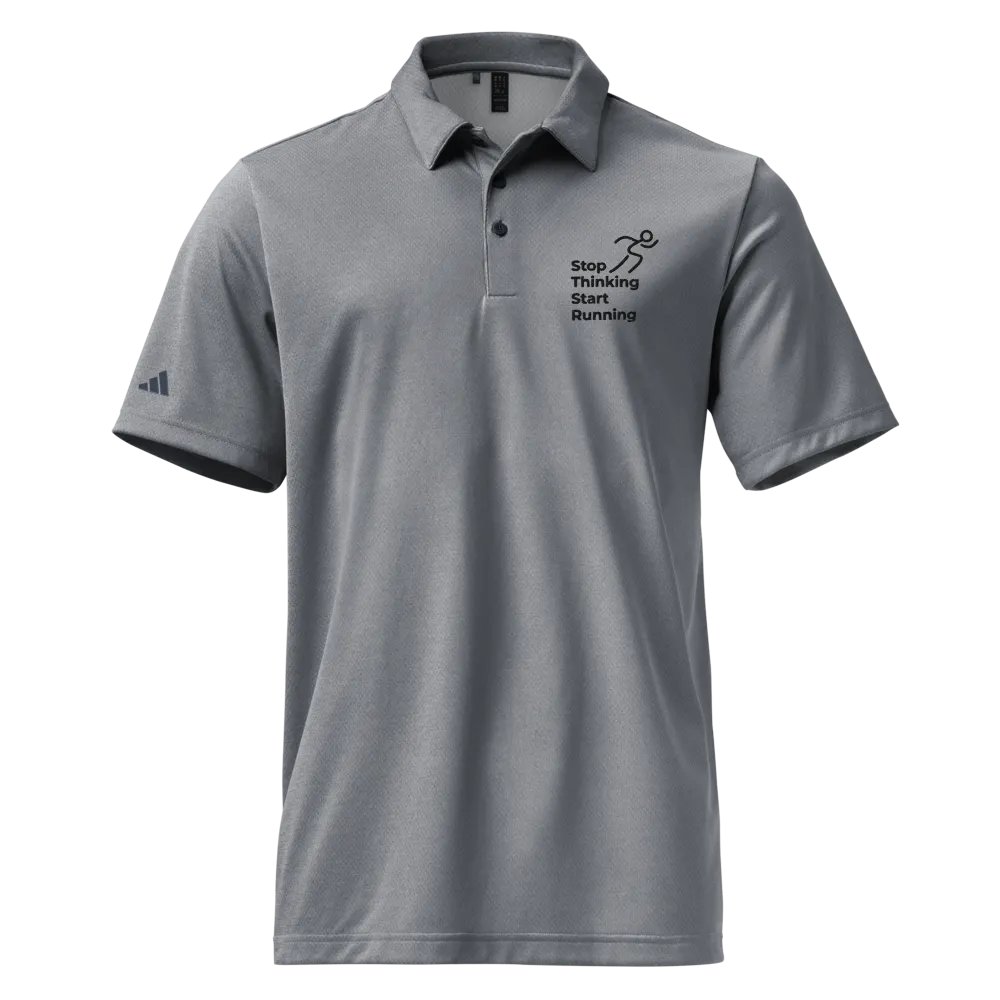 Adidas Navy Melange Motivational Polo Shirt product image (1)