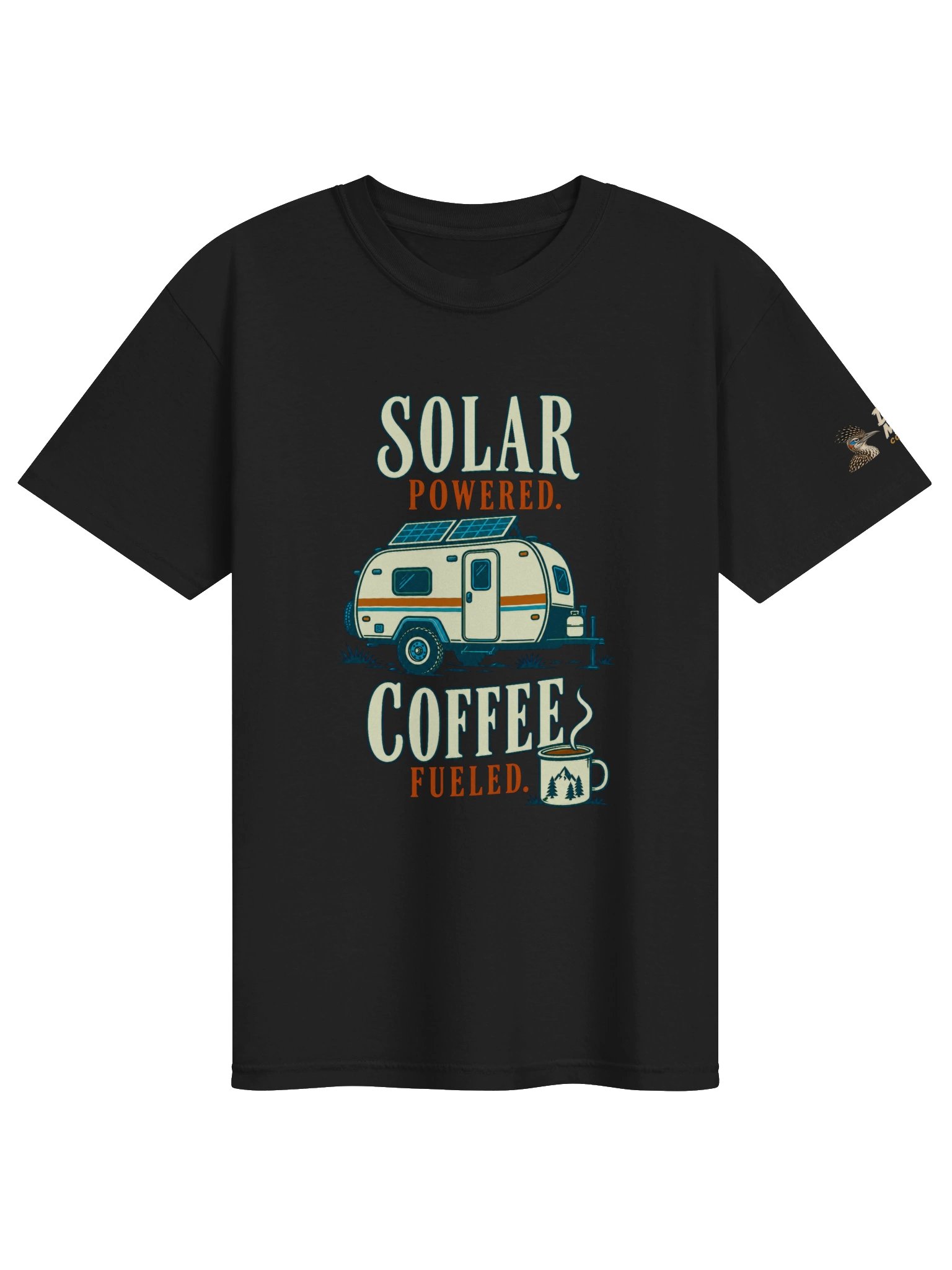 Solar Powered, Coffee Fueled Camper T-Shirt product image (5)