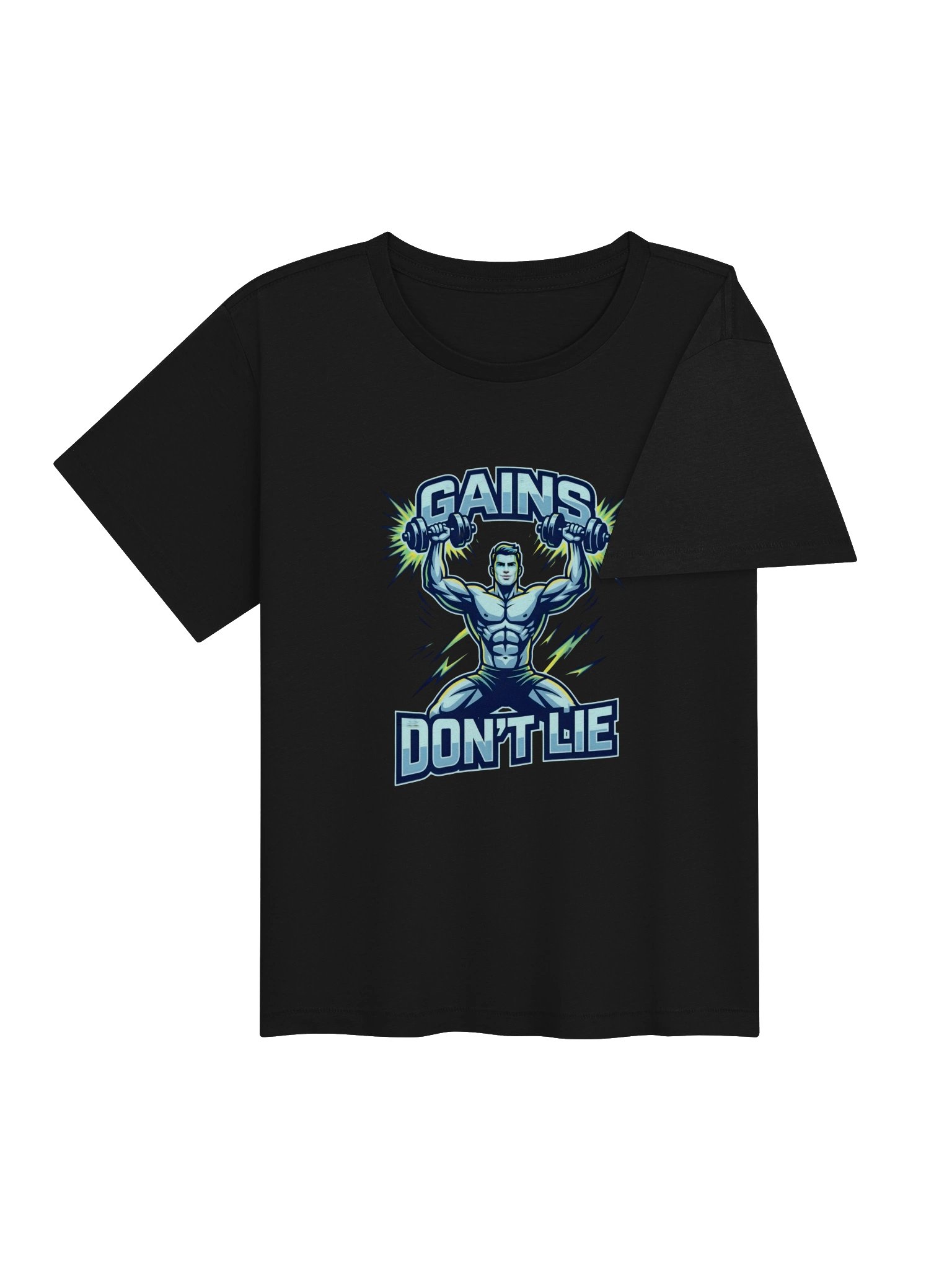 GAINS DON'T LIE Women's Gym Tee | High-Waisted Workout T-Shirt product image (3)