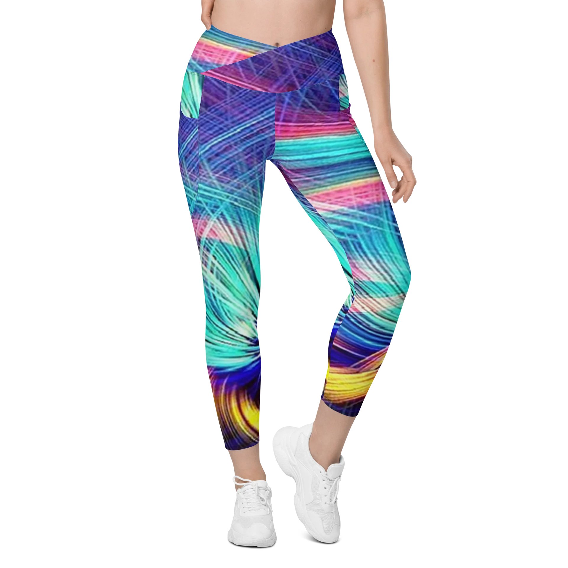 'Spiracles - Deluxe Edition' Sun-Protected Crossover Leggings with Pockets product image (1)