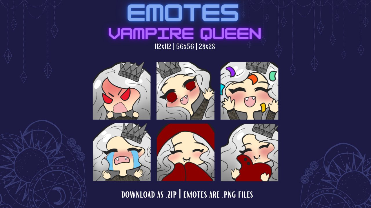 Vampire Queen - 6 EMOTE PACK product image (1)