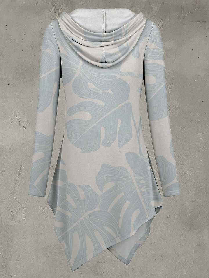 Monstera Leaf Crossover Longline Hoodie product image (2)