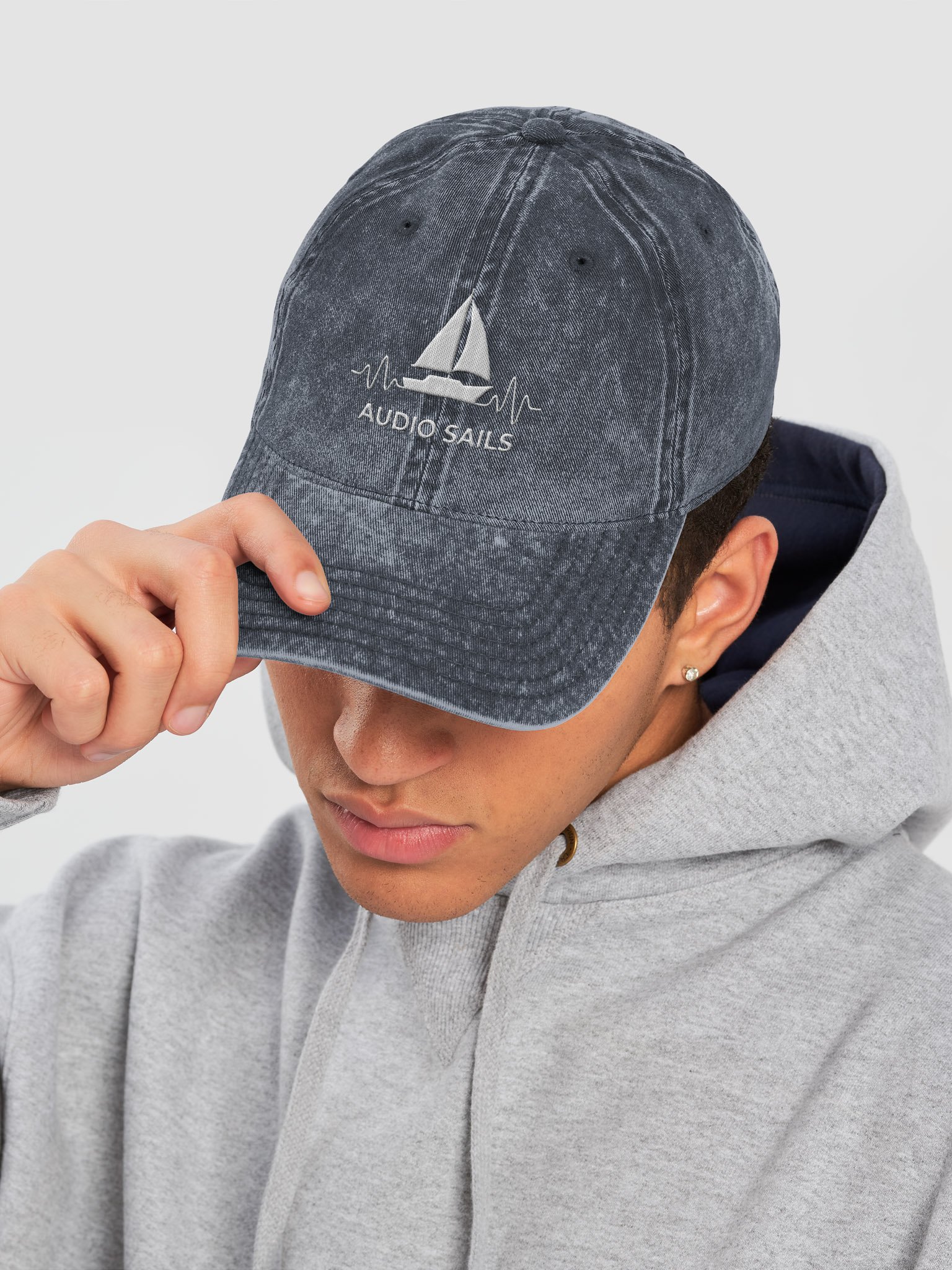 Audio Sails Washed Out Embroidered Cap | Washed Blue product image (7)