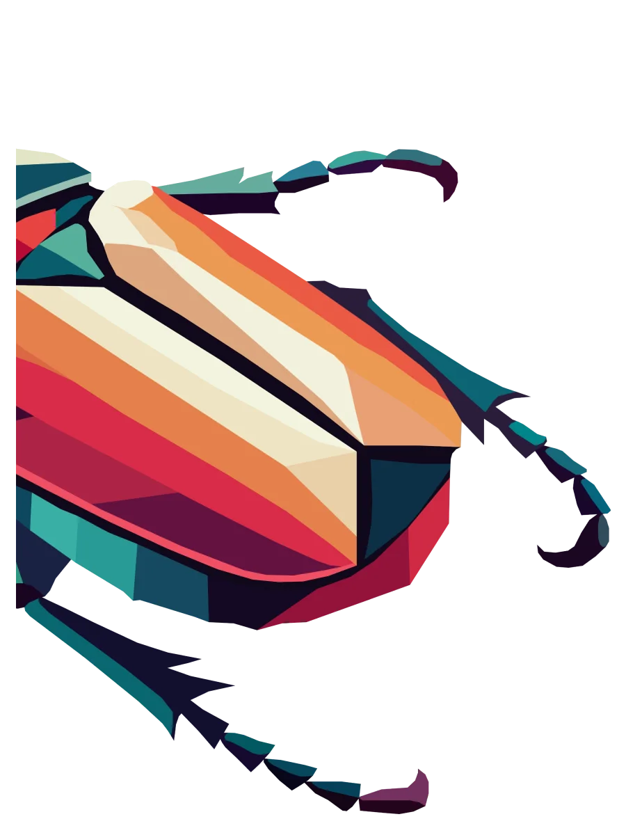 Free Geometric Beetle PNG Art - Transparent Background, Low Poly Insect Illustration product image (2)