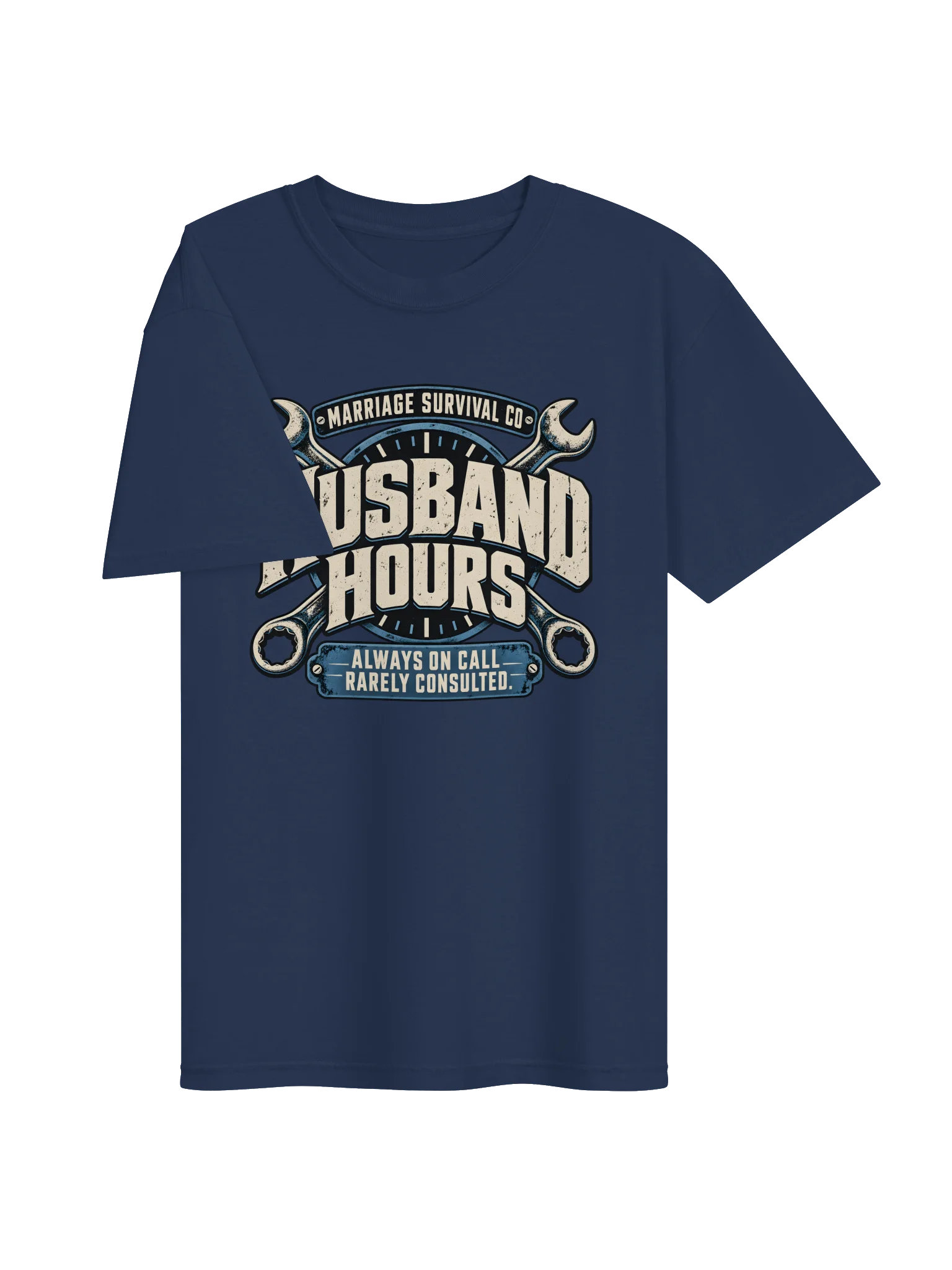 Husband Hours T-Shirt — Always On Call, Rarely Consulted | True Navy product image (3)
