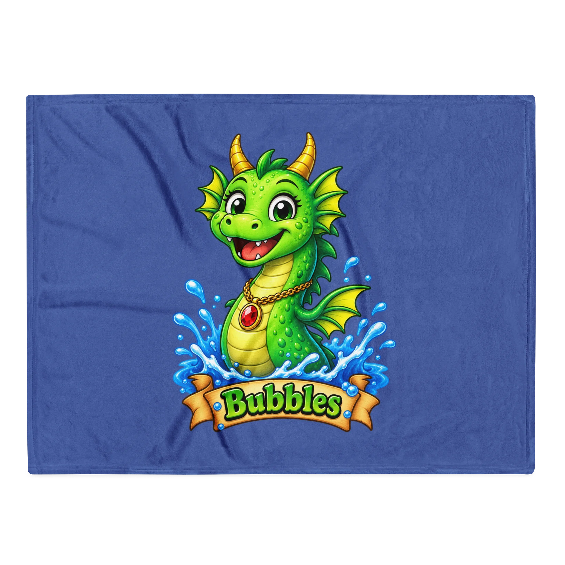 Bubbles the Sea Monster Throw Blanket - Navy product image (1)