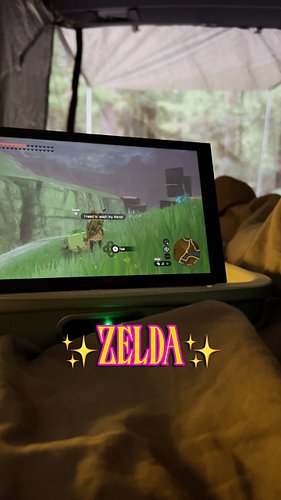 okay specifically zelda in the back of our car camper 😘 

There’s not a single bad mood that a night at a campground and some...