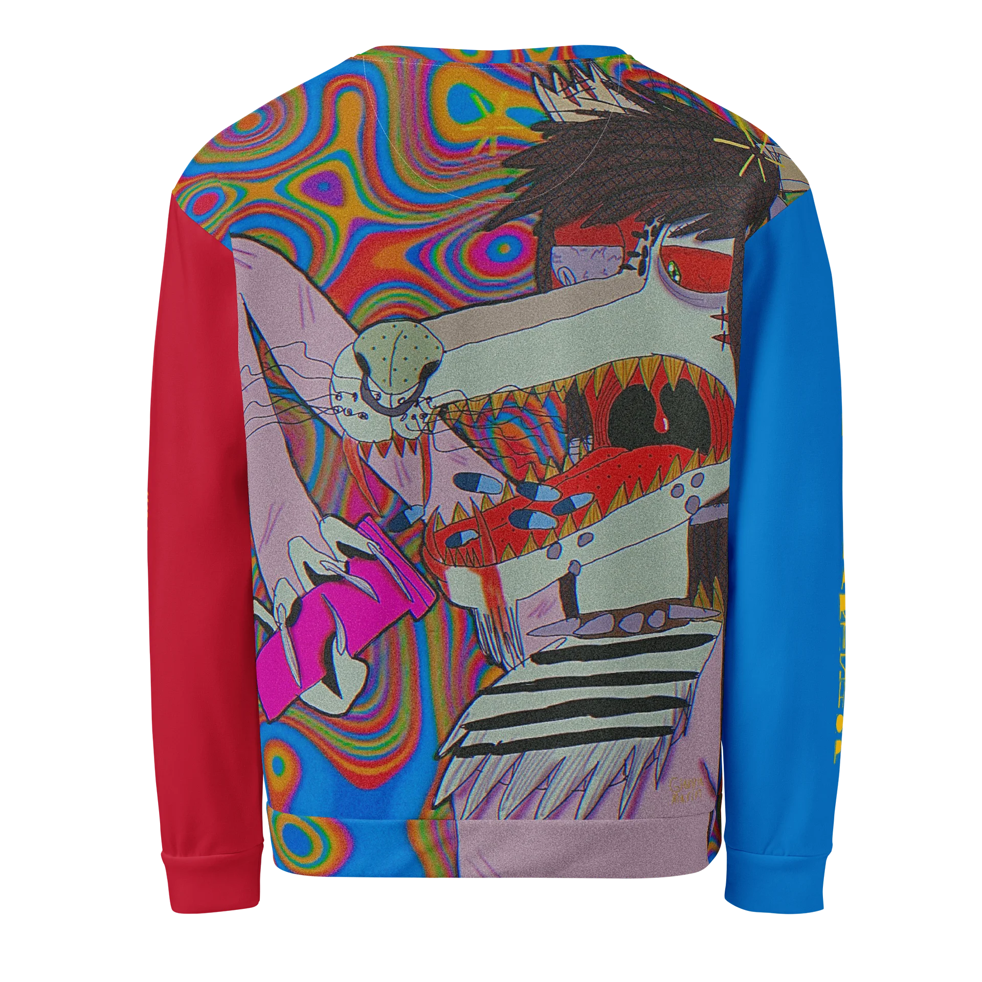 MaceoRX All-Over Print Recycled Unisex Sweatshirt | Houndmouse Art product image (2)