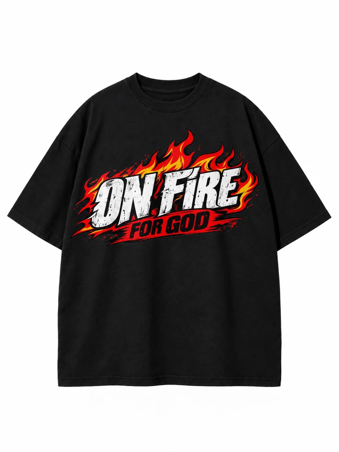On Fire for God PNG – Christian Flame Shirt Design product image (2)