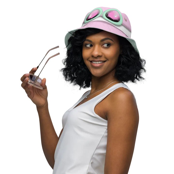 Goggle Hat Pastels - mint and pink - all over print bucket hat - reversible product image (2)