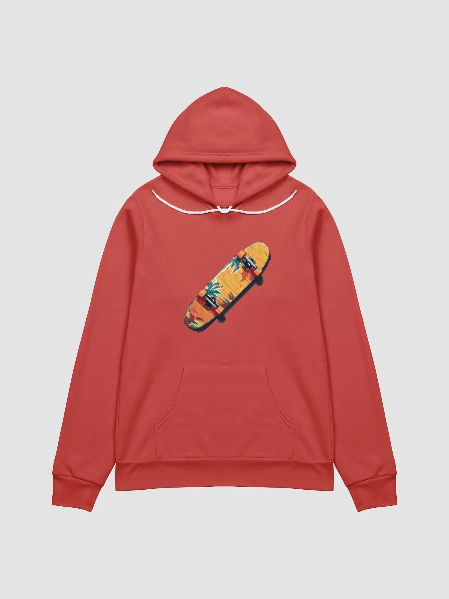 Pixelated Skateboard Hoodie red product image (1)
