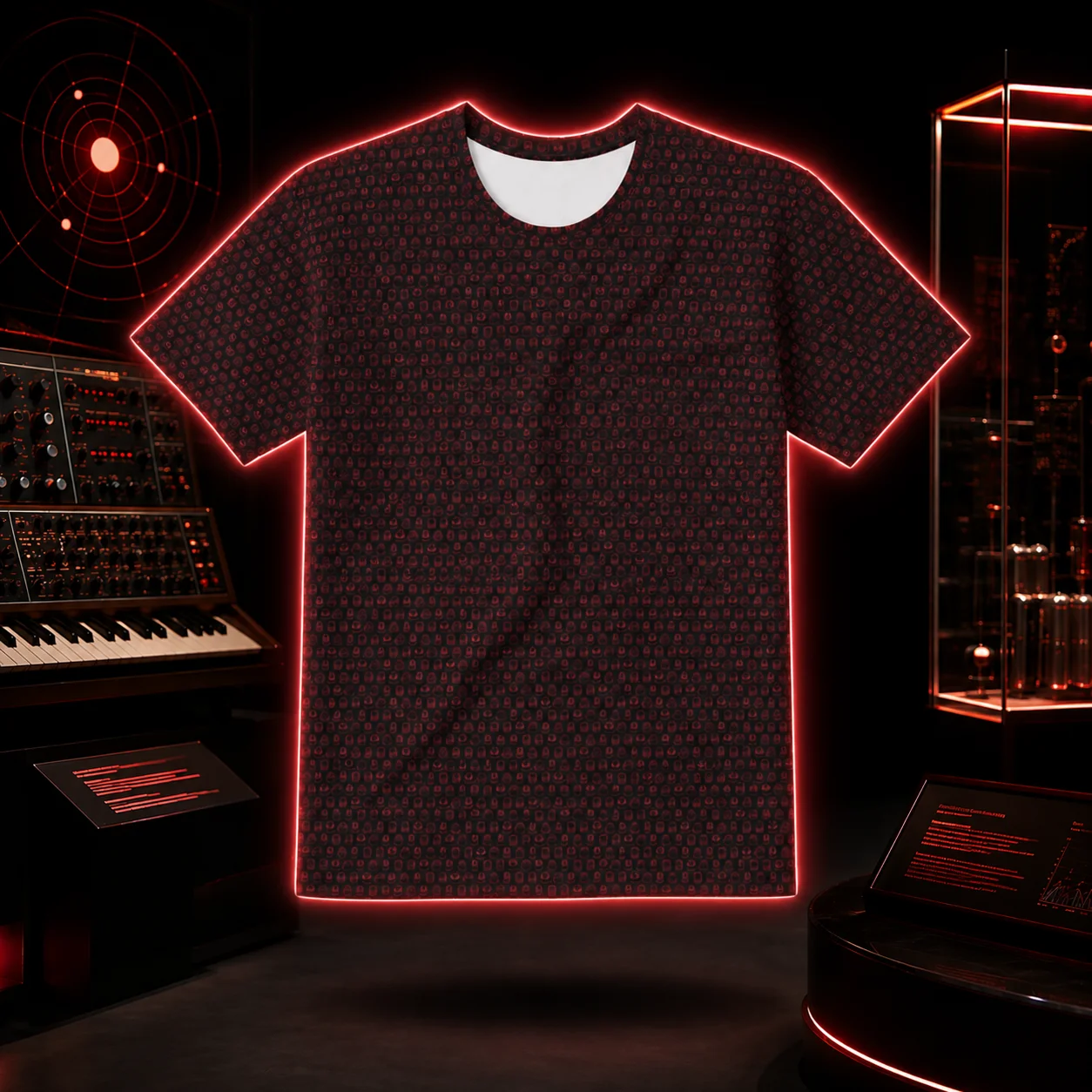 Synthesis Icons T-Shirt - (7 Iconic Synth Knobs) RUBY product image (4)
