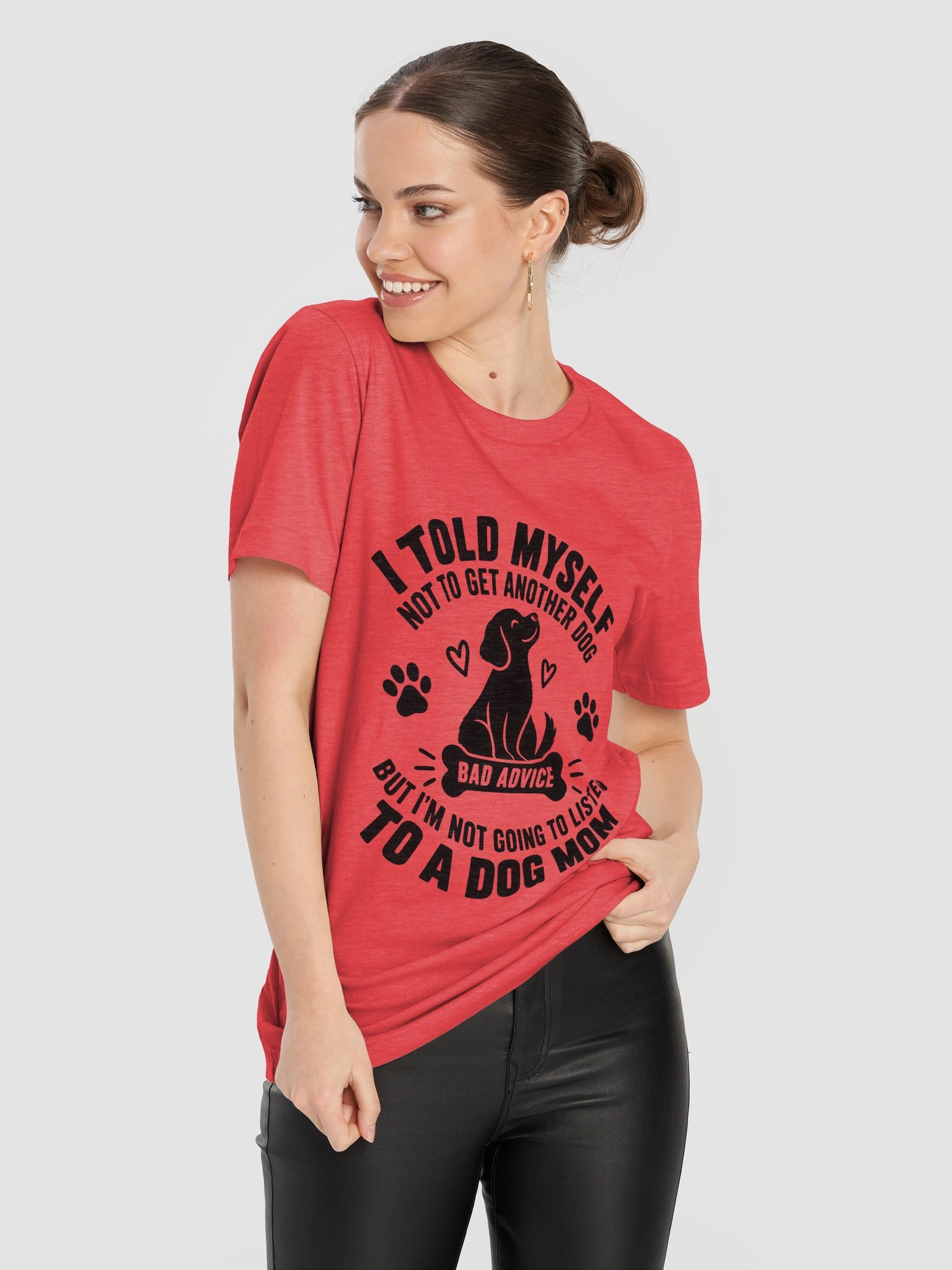 Dog Mom Logic – I Told Myself Not To Get Another Dog Funny T-Shirt (White Ink) product image (15)