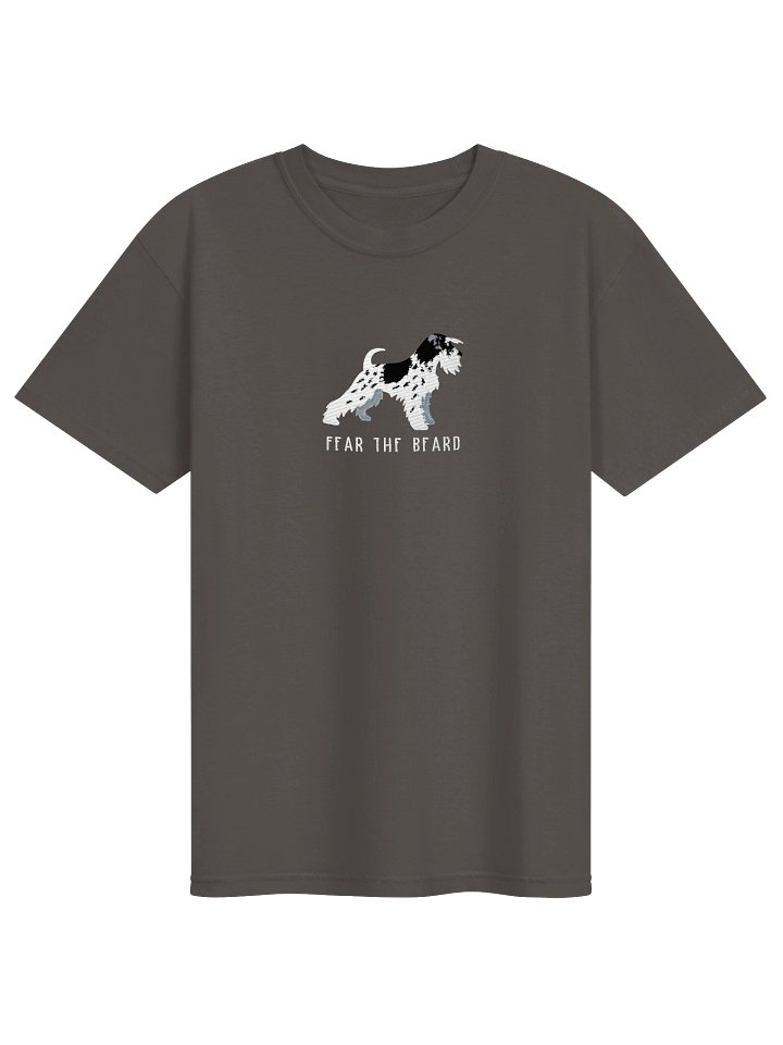 Fear the Beard T-Shirt(Embroidered) of a Miniature Schnauzer(Parti, Black & White) product image (7)