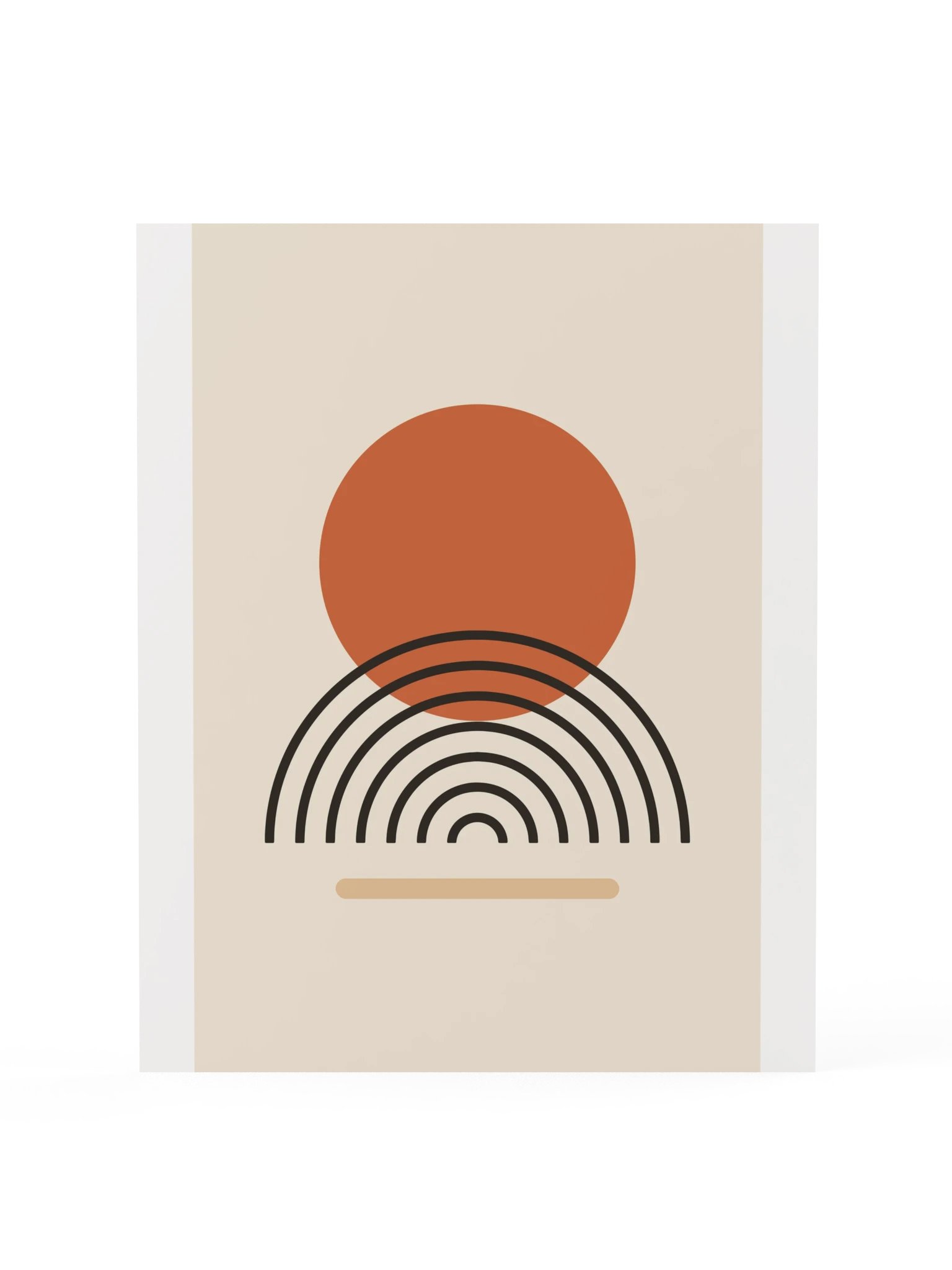 Terracotta Sun Horizon Print | Mid Century Bathroom Wall Art product image (3)