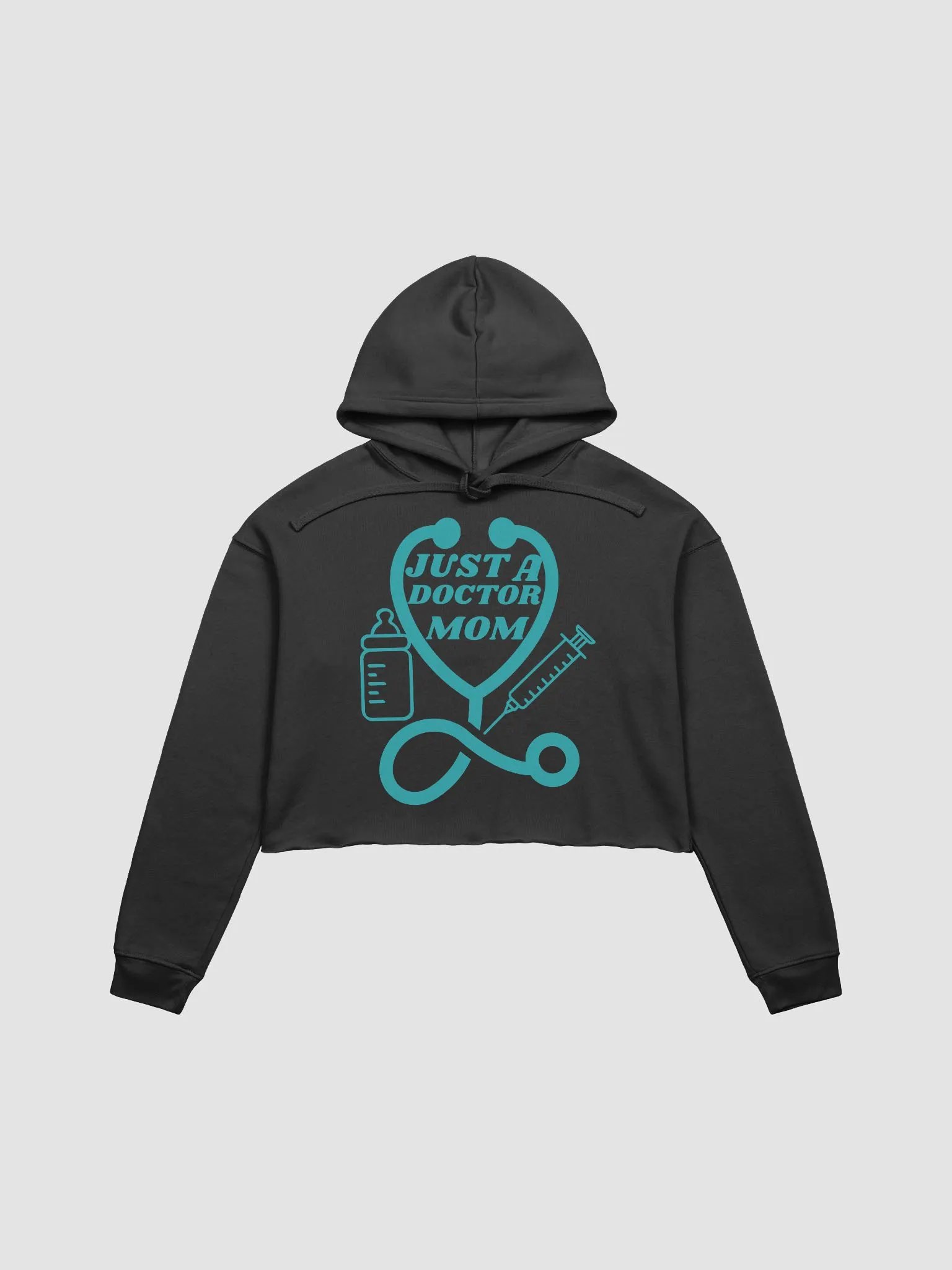 Doctor Mom Turquoise Stethoscope Crop Hoodie product image (7)