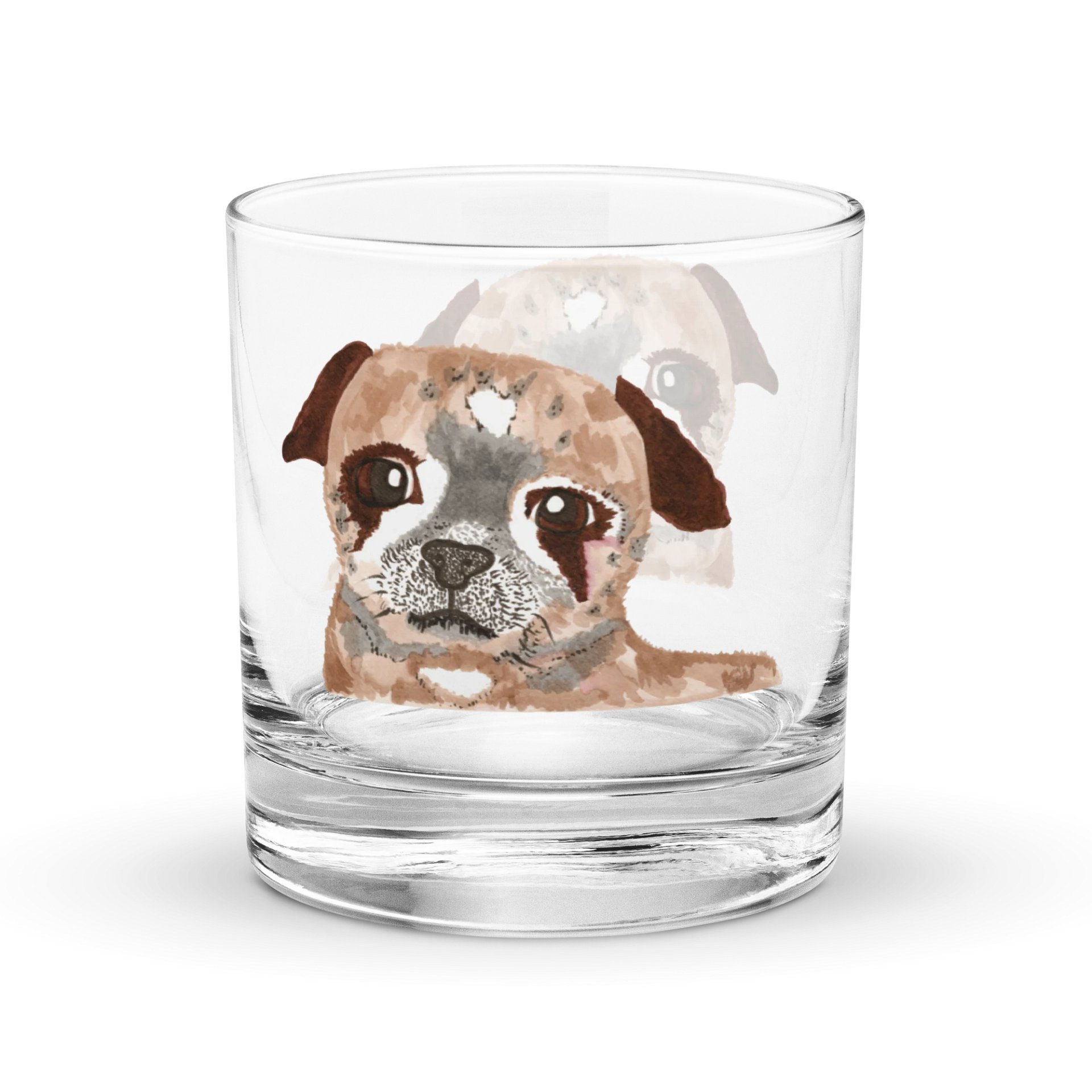 Pug Watercolour Rocks Glass product image (3)