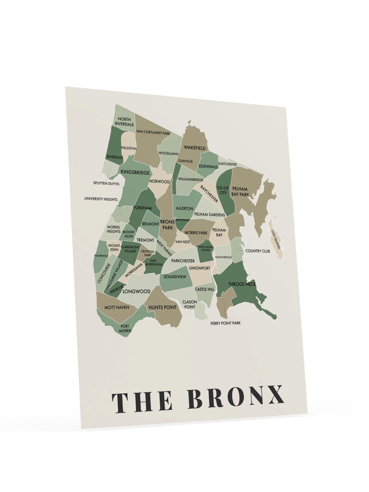 Bronx Neighborhood Map (Sage) [all] product image (5)