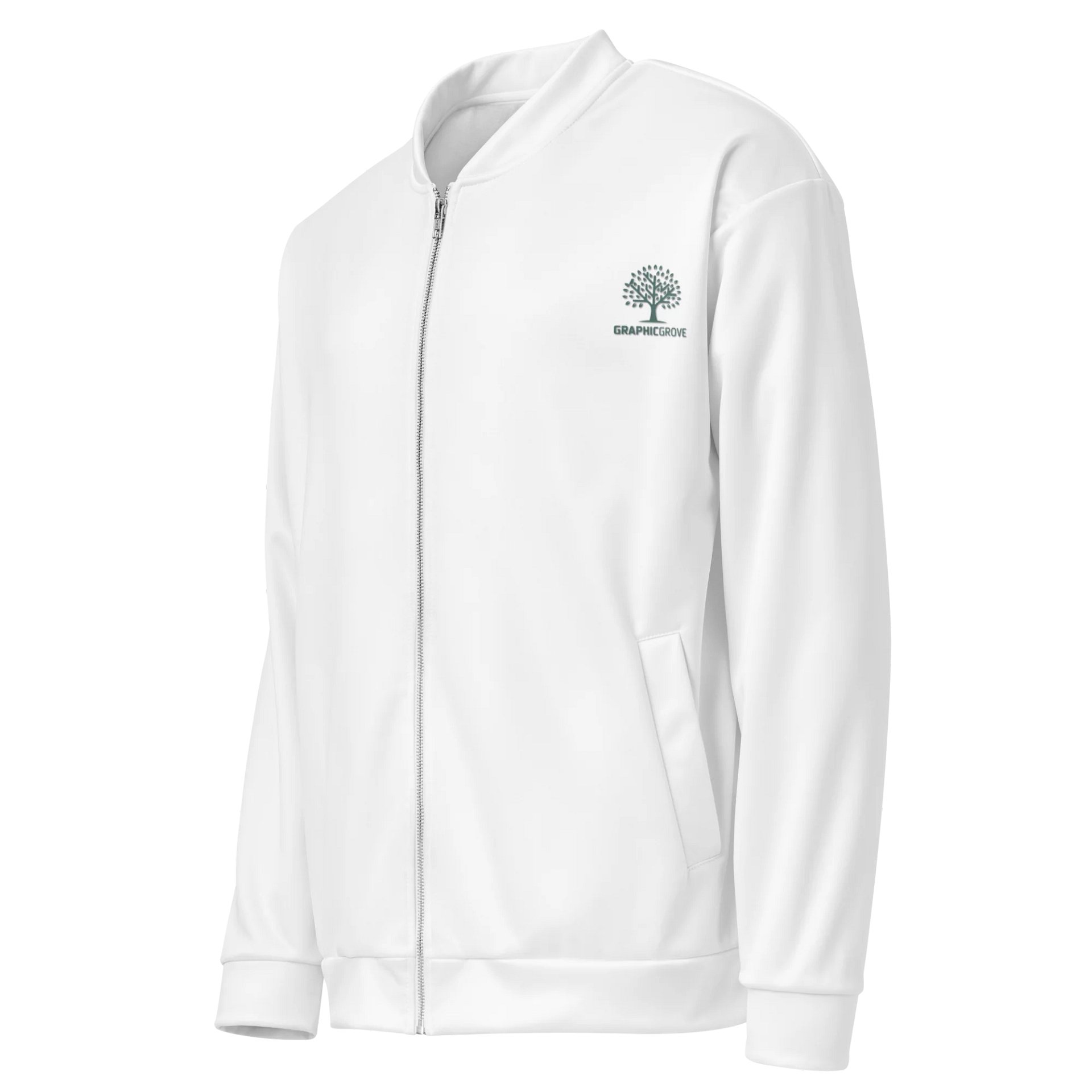Graphic Grove Unisex All-Over Print Bomber Jacket - White, Nature-Inspired Design, Midweight product image (3)