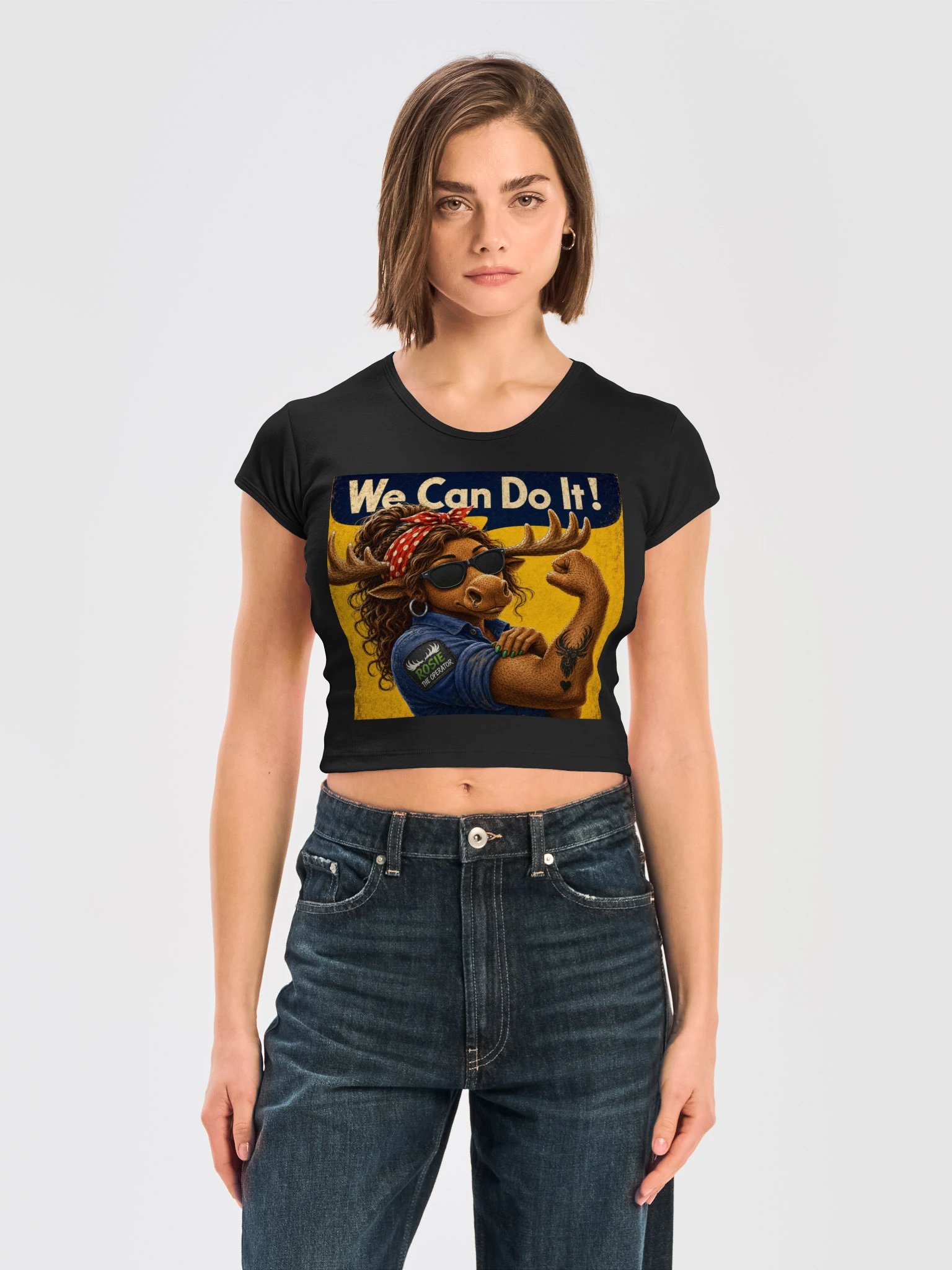 Moose Women's Baby Crop Tee - Rosie the Operator product image (7)