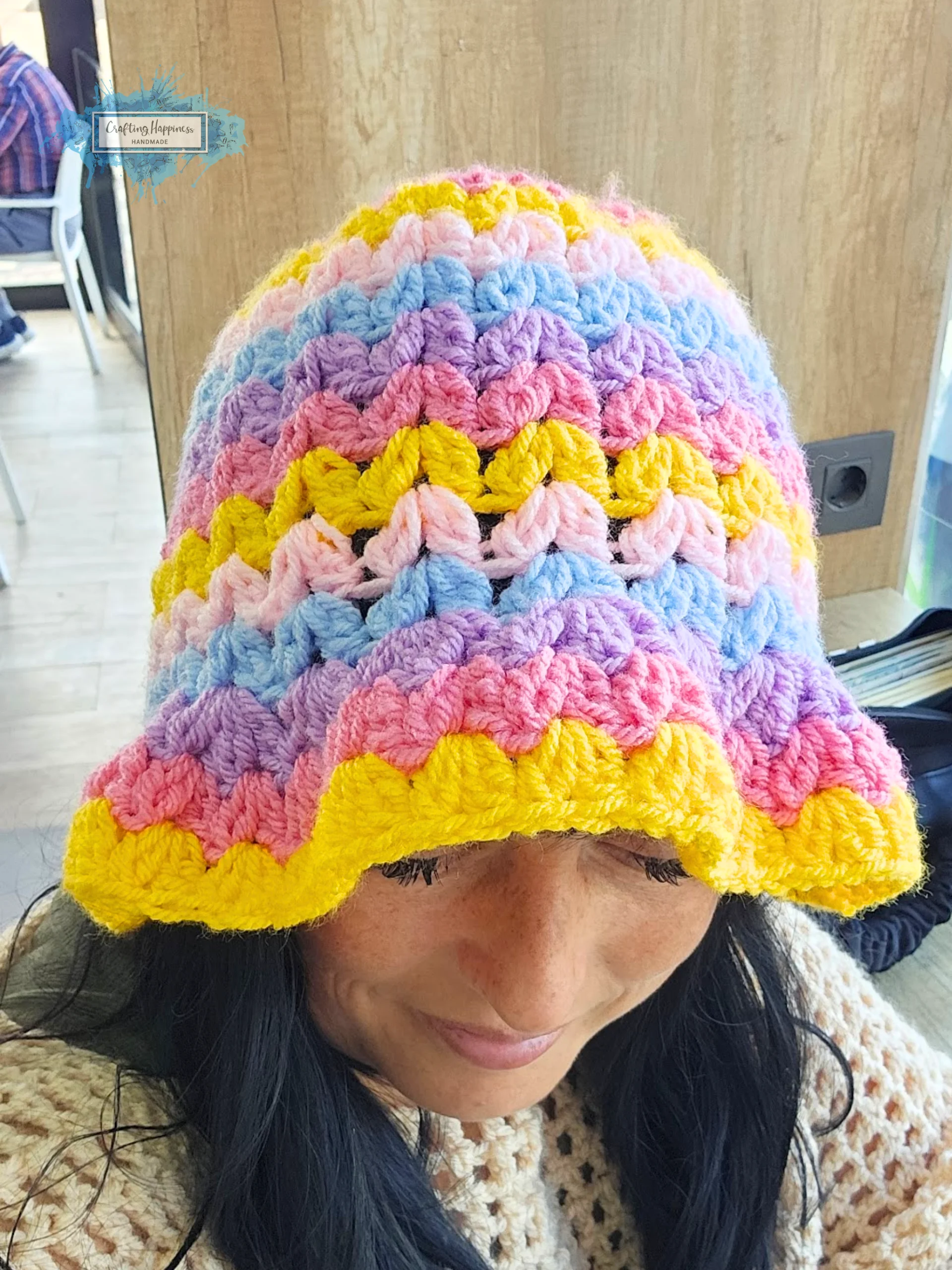 Y2K Bucket Hat Crochet Pattern | No Sew Customizable Fit | Beginner Friendly, Crochet Accessory, Pdf product image (3)