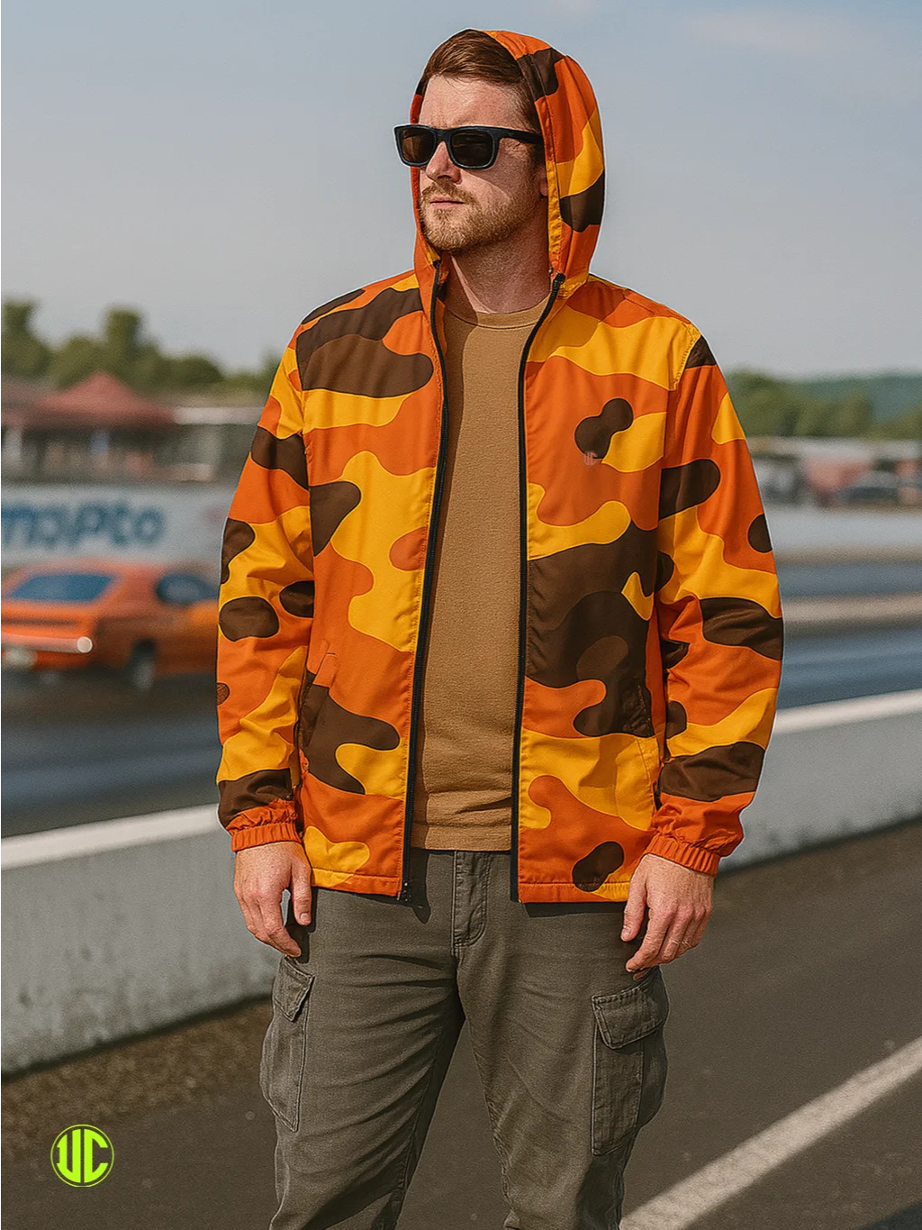 Savage Sunset Orange Camo – Windbreaker product image (4)
