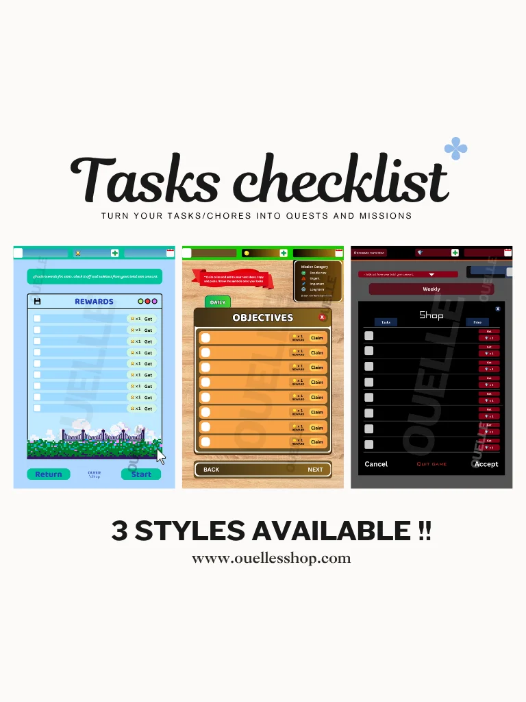Mobile - Game themed Task Checklist (PDF & Template) product image (2)