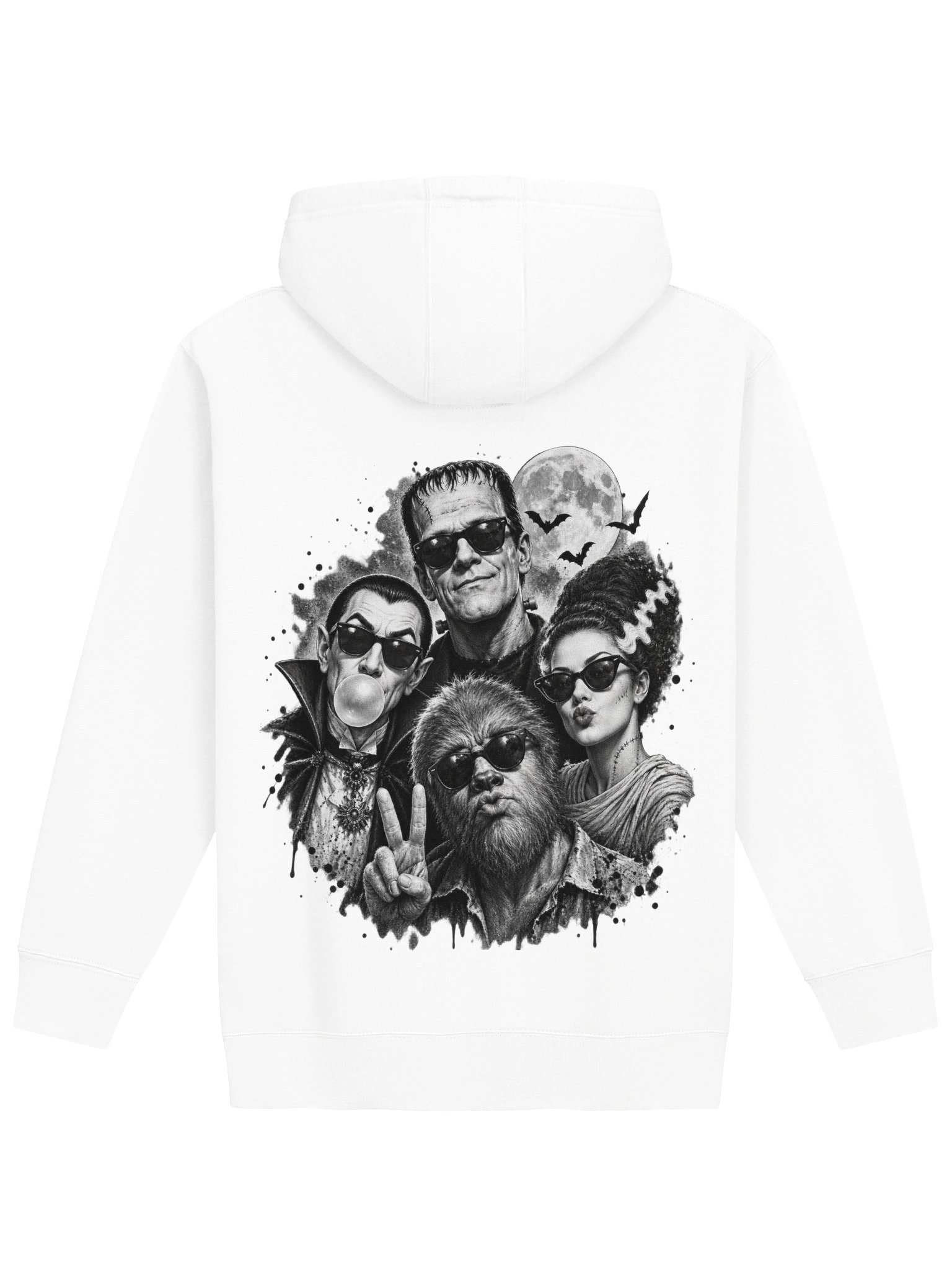 Gothic Rose & Classic Monsters Hoodie | Vintage Horror product image (1)