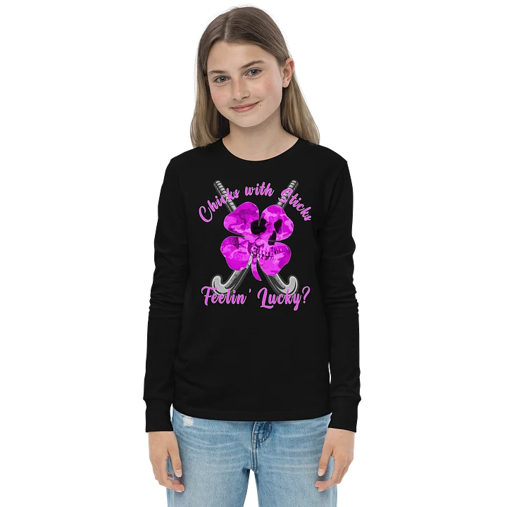 Chicks with Sticks - Feeling Lucky - Youth Long Sleeve Tee product image (7)