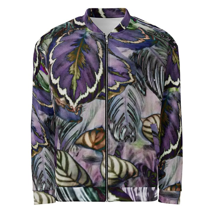 Purple Leaves Bomber Jacket product image (1)