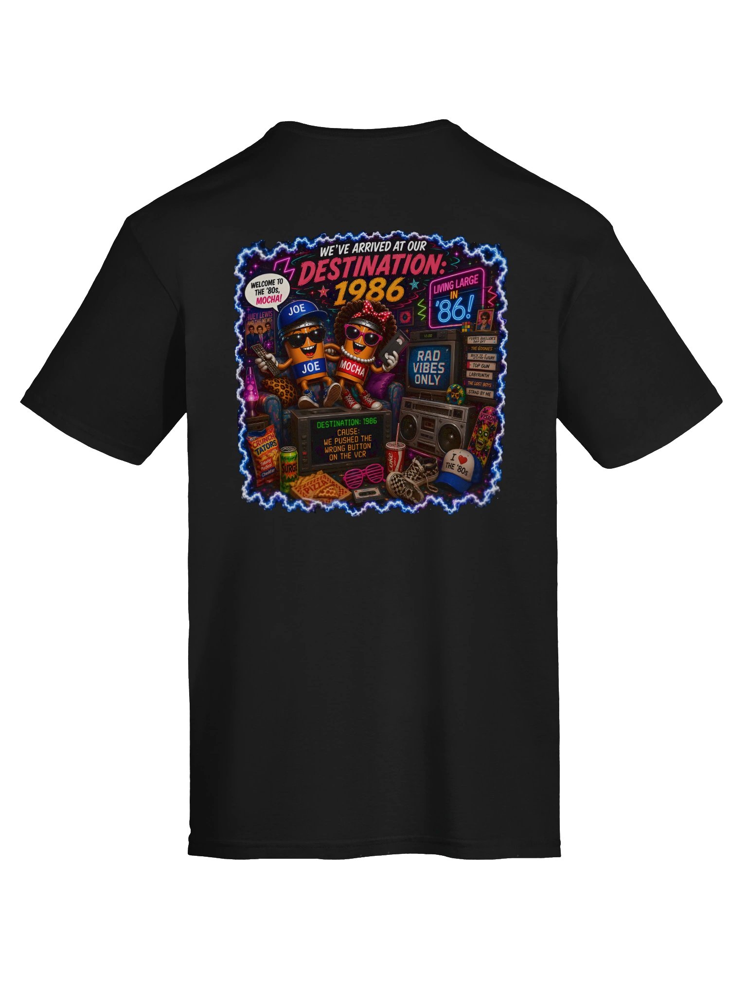 1986 🚀 JOE & MOCHA'S TIME TRAVEL ADVENTURES™ Fueled by Coffee. Powered by Bad Decisions. product image (7)