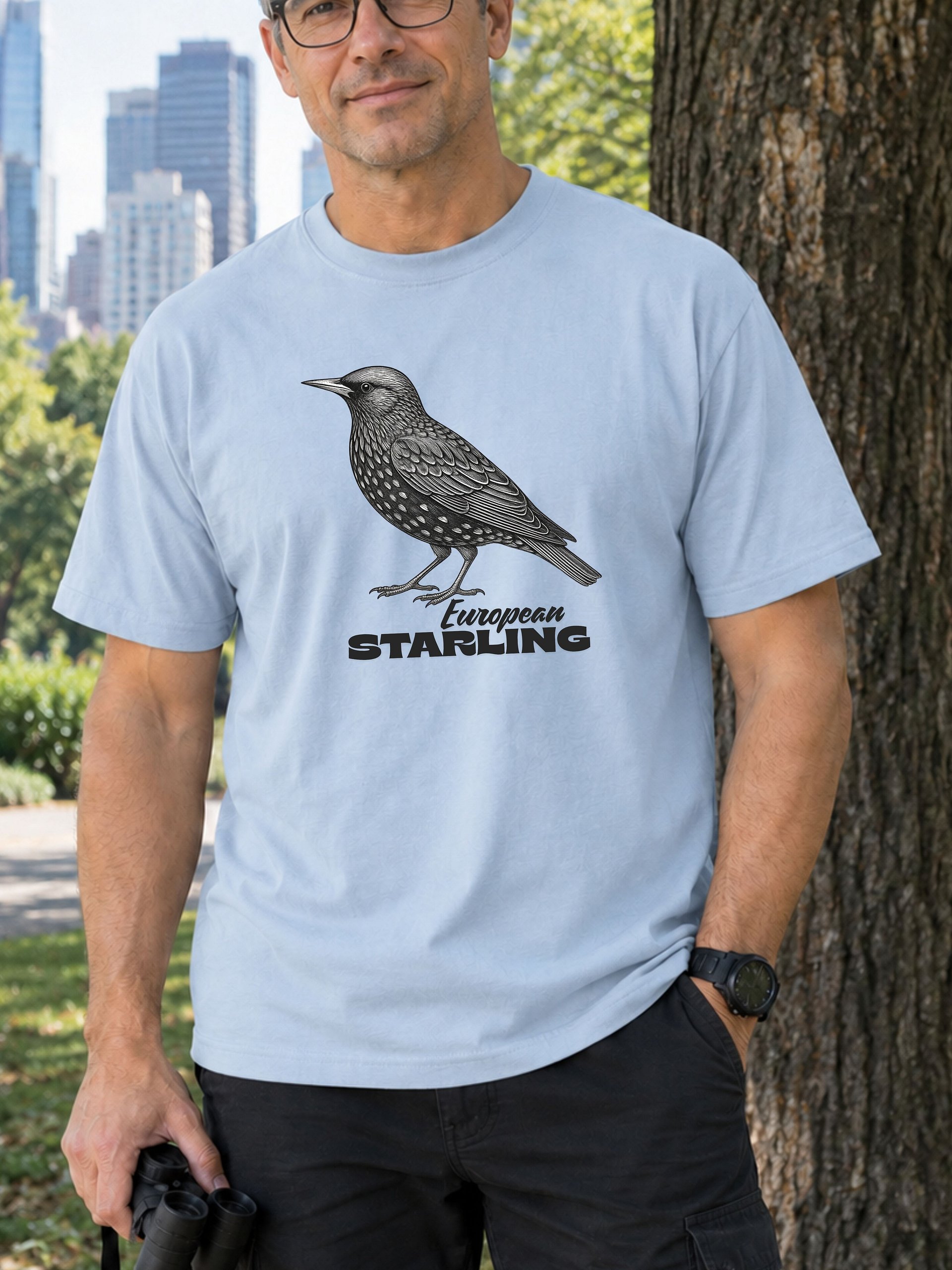 European Starling T-Shirt – Vintage Songbird Graphic Tee & Backyard Birder Gift product image (9)