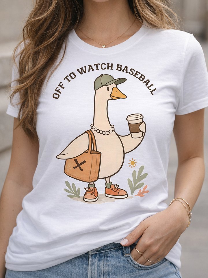 Off To Watch Baseball Shirt - Cute Goose Baseball Tee - Retro Cozy Game Day Apparel - Minimalist MLB 2026 Fan Shirt product image (1)