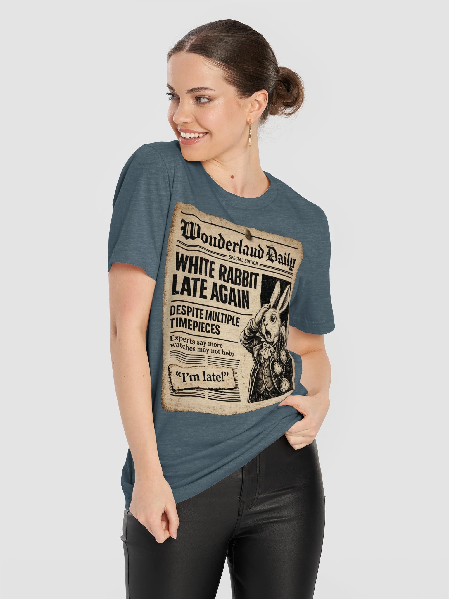 Wonderland Daily White Rabbit T-Shirt, Funny Alice Fan Shirt product image (12)